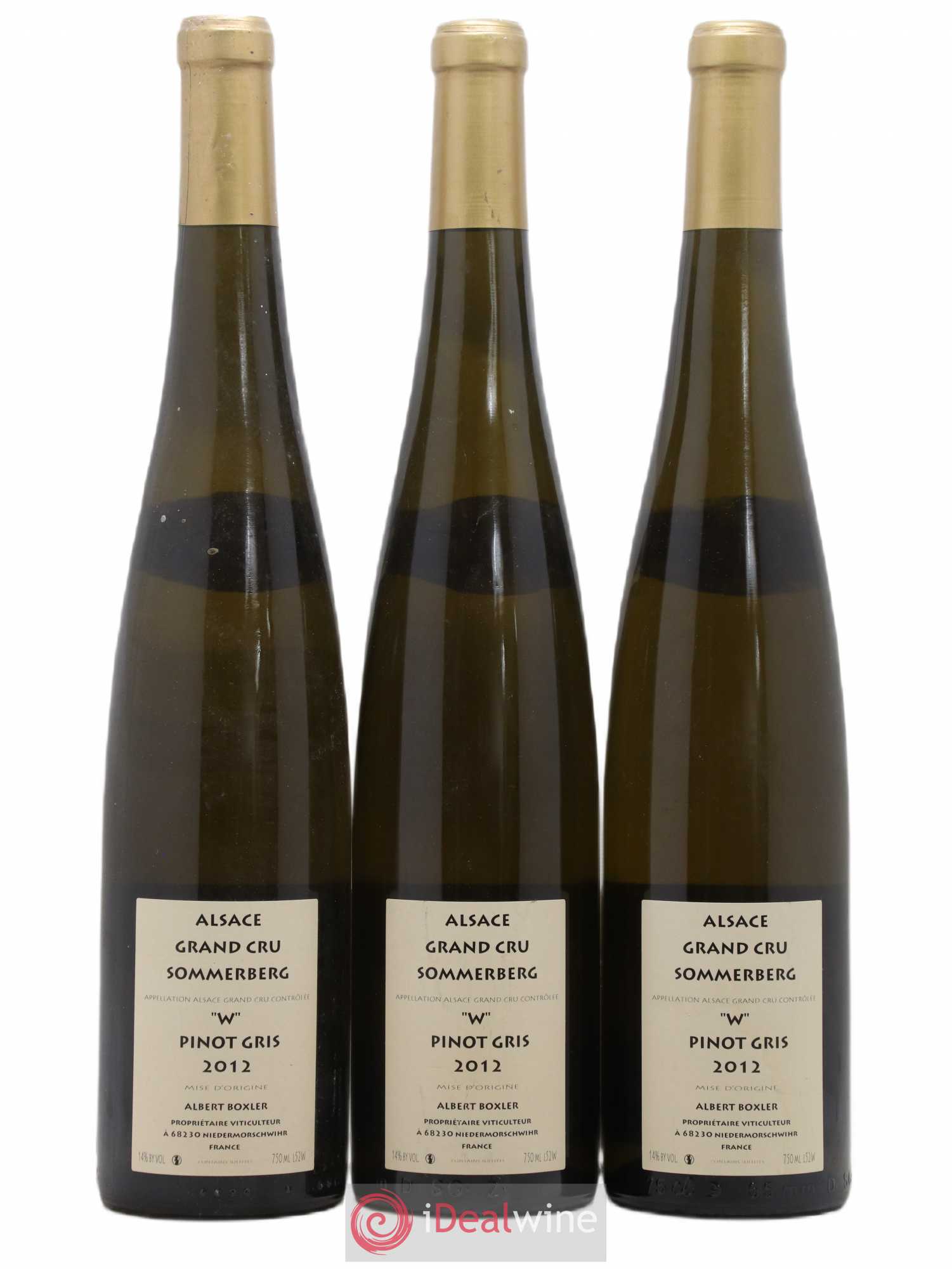 Alsace Pinot Gris Grand Cru Sommerberg W Albert Boxler 2012 - Lot de 3 bouteilles - 1