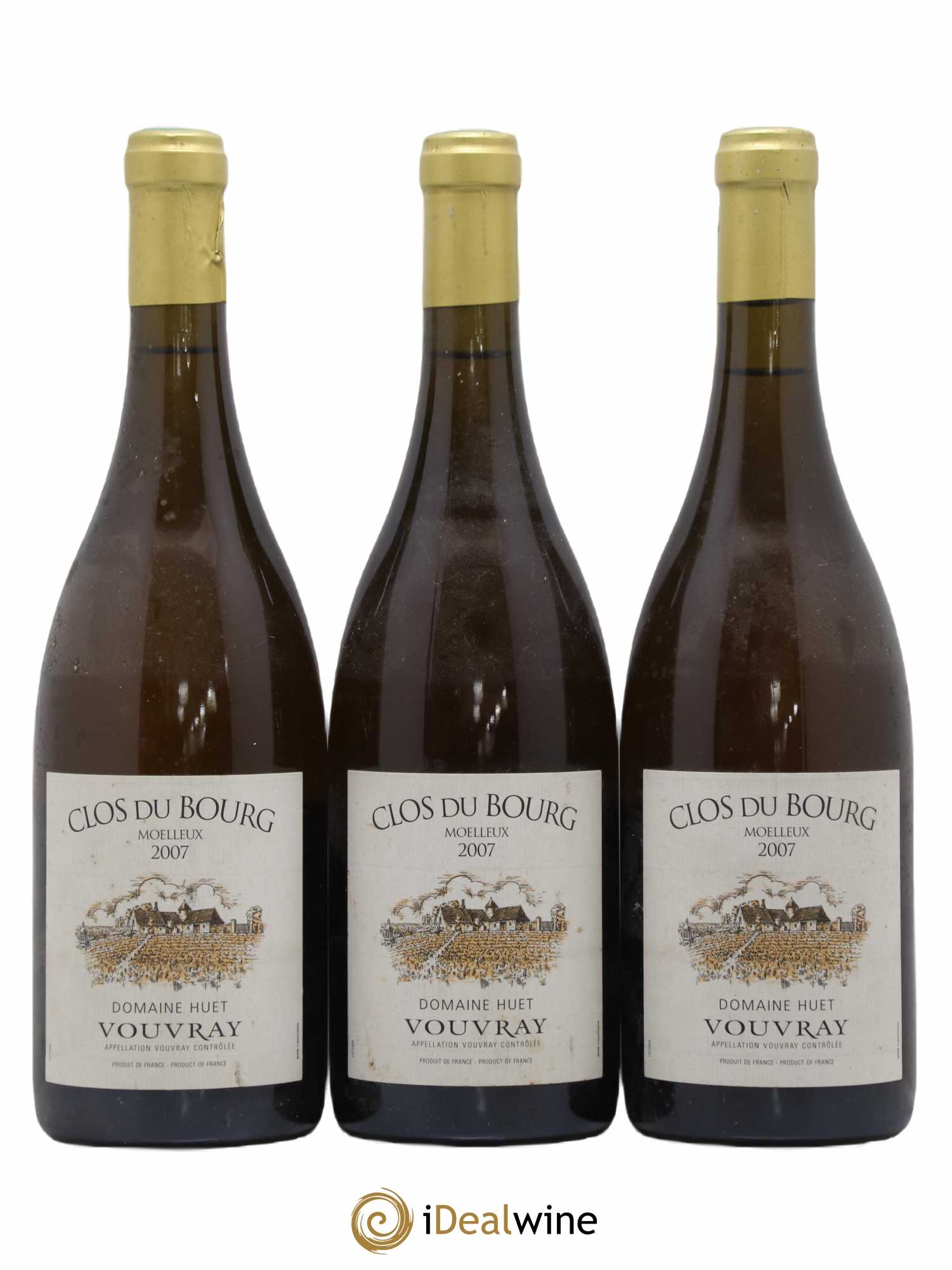 Vouvray Clos du Bourg Moelleux Domaine Huet 2007 - Lotto di 3 bottiglie - 0