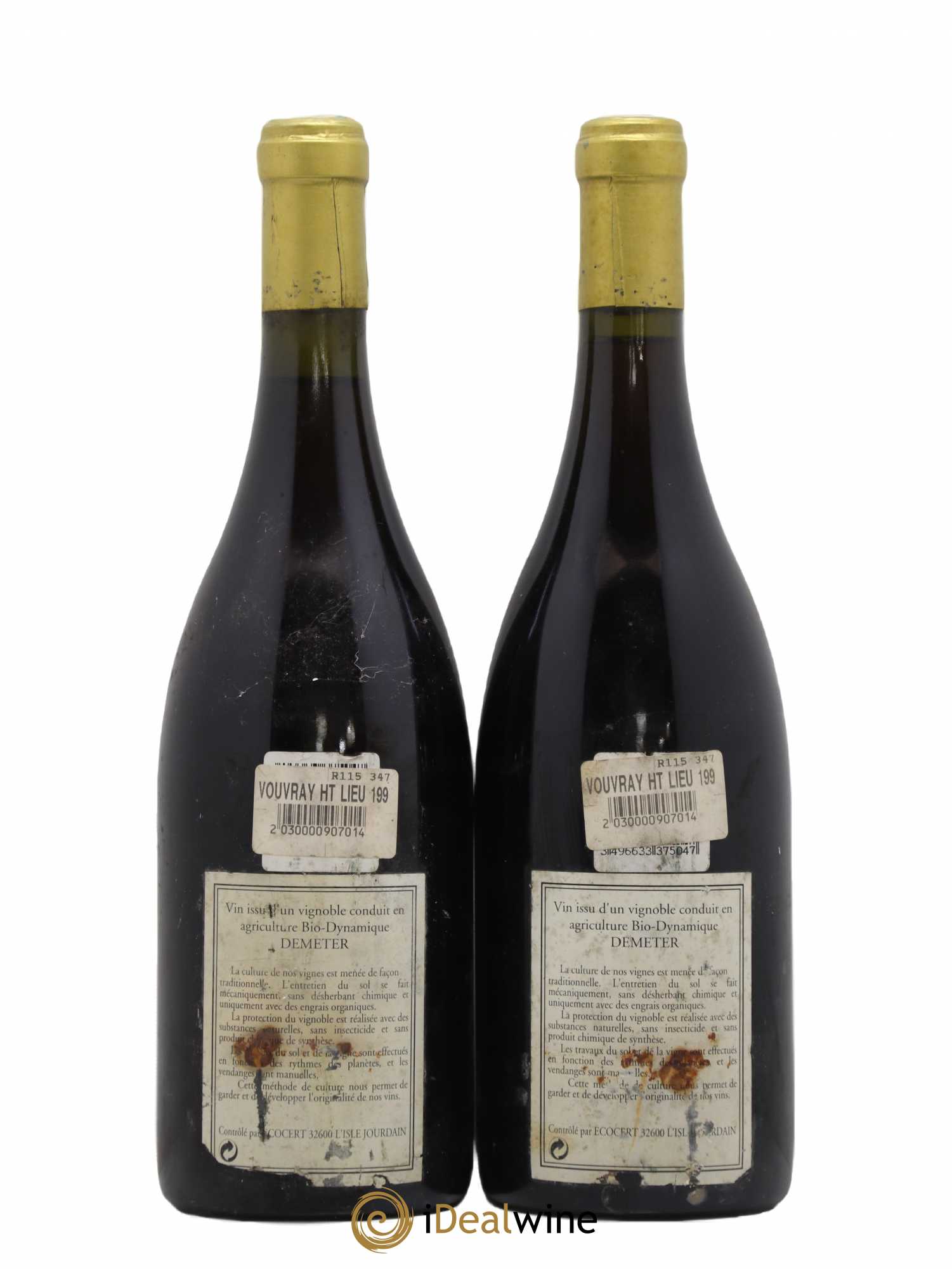 Vouvray Le Haut-Lieu Moelleux 1ère Trie Domaine Huet 1990 - Lotto di 2 bottiglie - 1