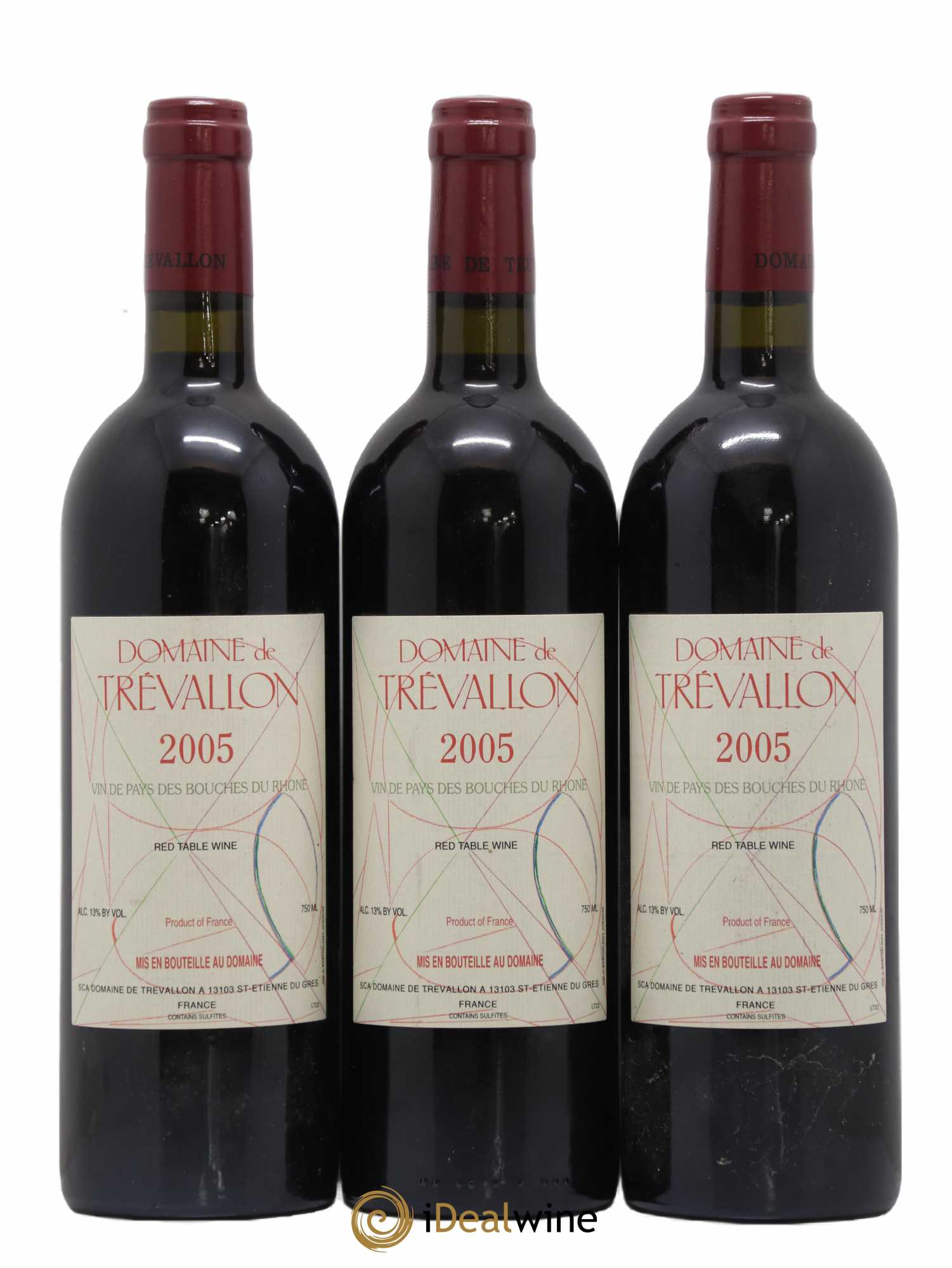 VDP Bouches du Rhône Trévallon (Domaine de) Eloi Dürrbach 2005 - Lot de 3 bouteilles - 0