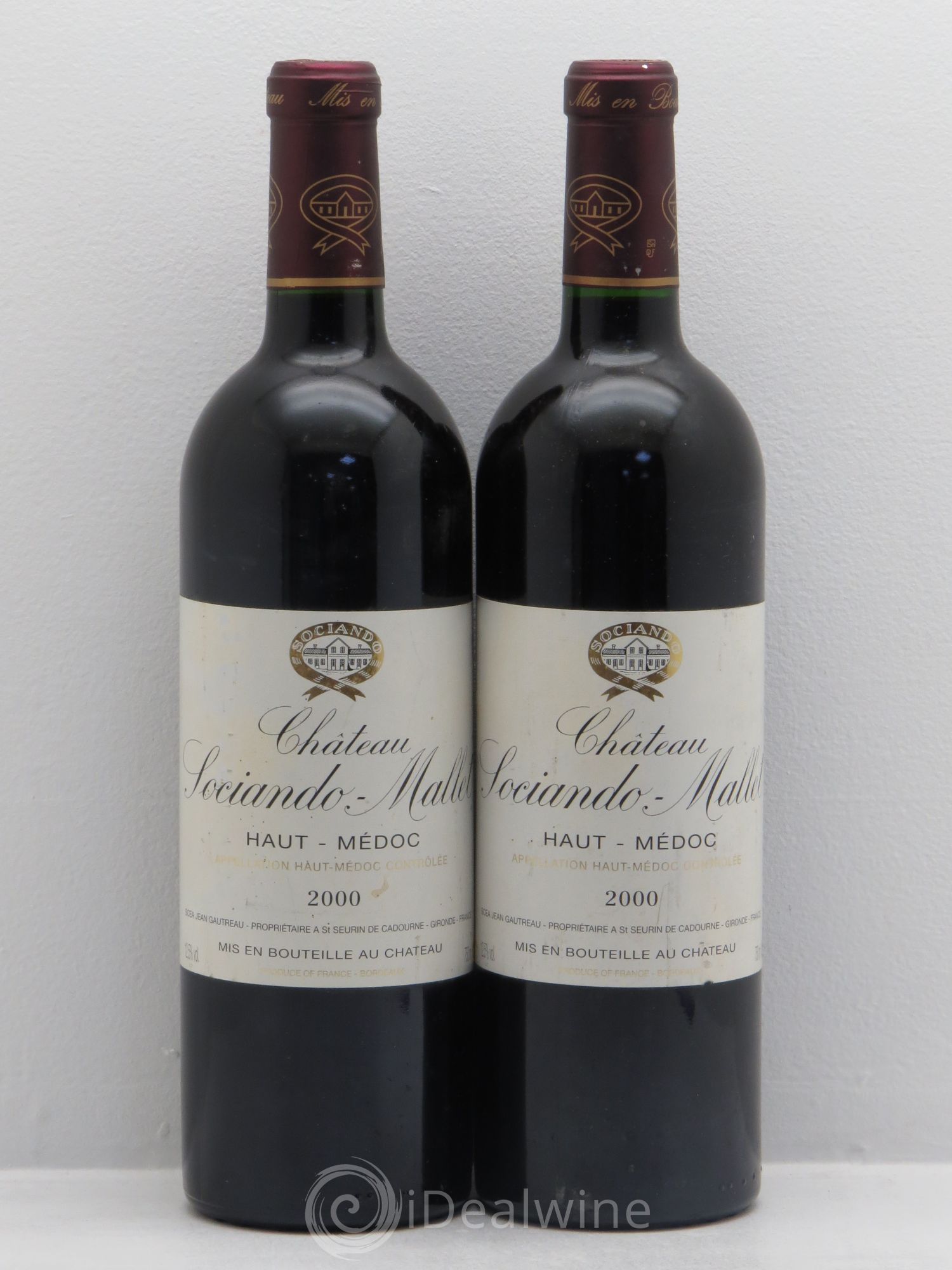Château Sociando Mallet (sans prix de réserve) 2000 - Lot de 2 bouteilles - 0