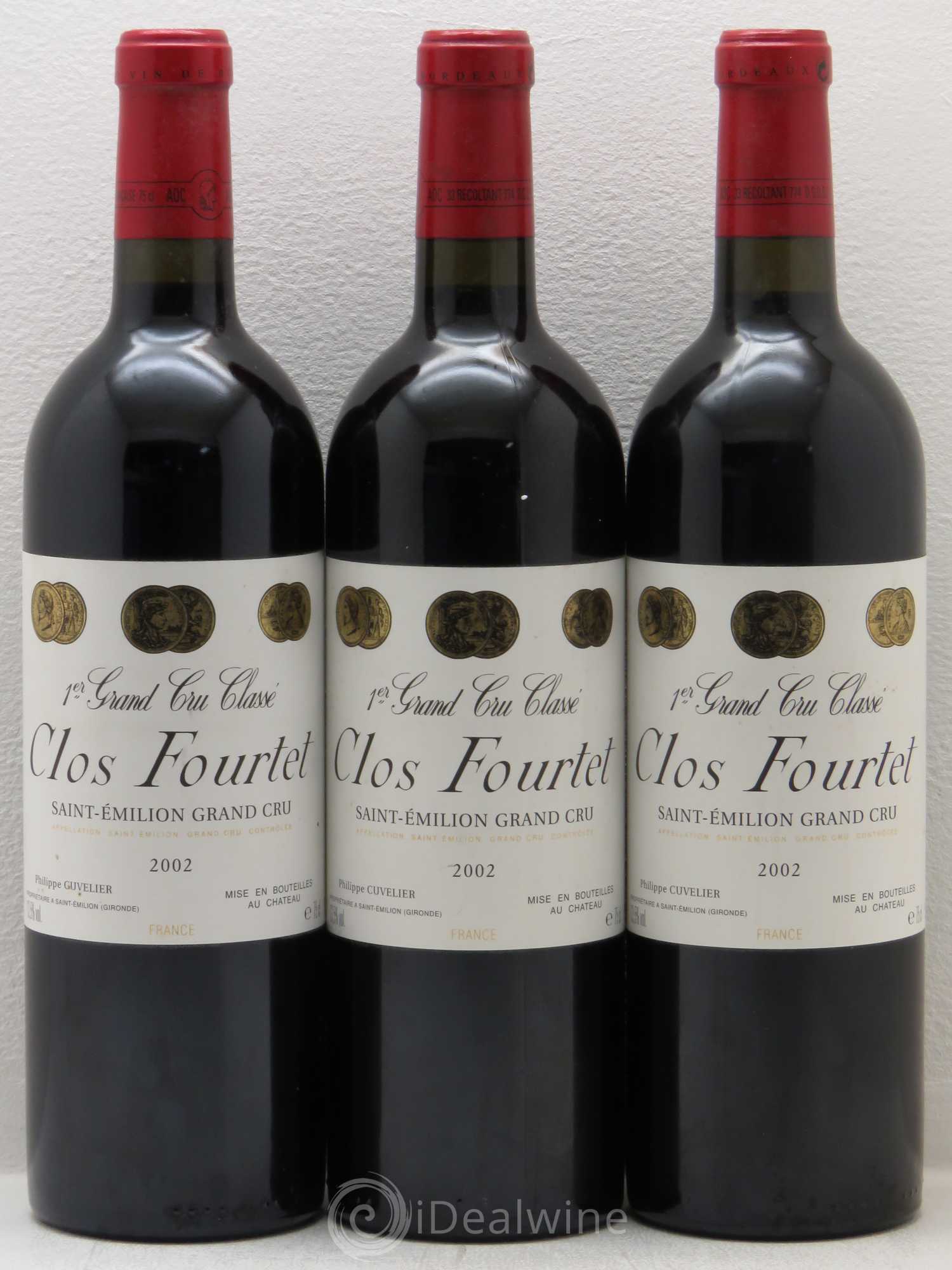 Clos Fourtet 1er Grand Cru Classé B 2002 - Lot de 3 bouteilles - 0