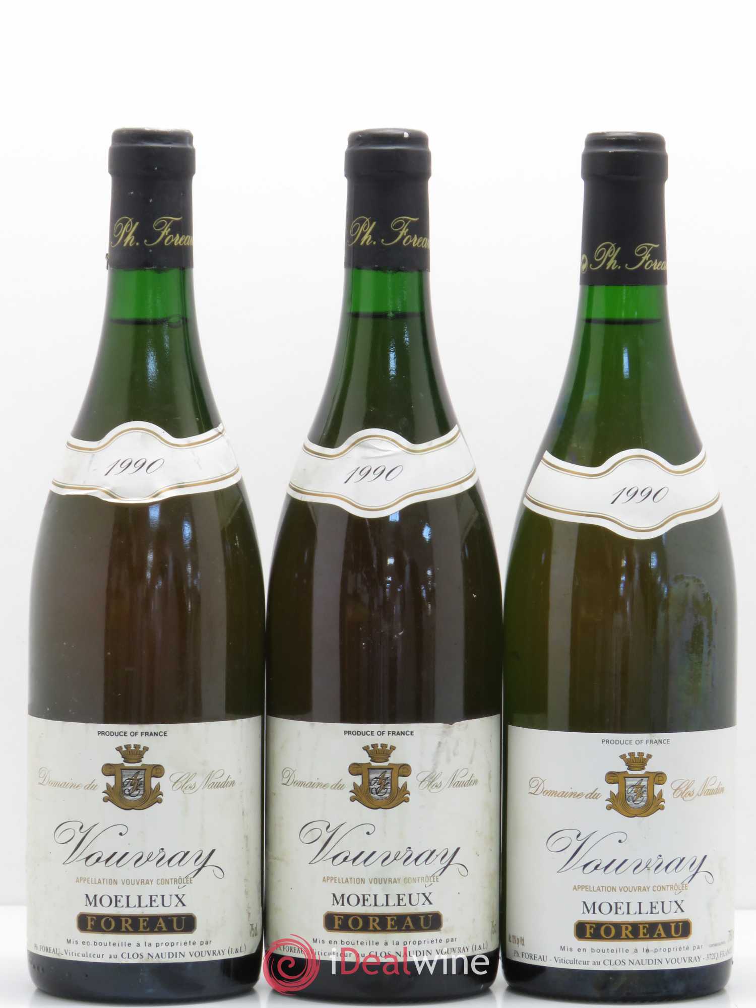 Vouvray Moelleux Clos Naudin - Philippe Foreau (senza prezzo di riserva) 1990 - Lotto di 3 bottiglie - 0