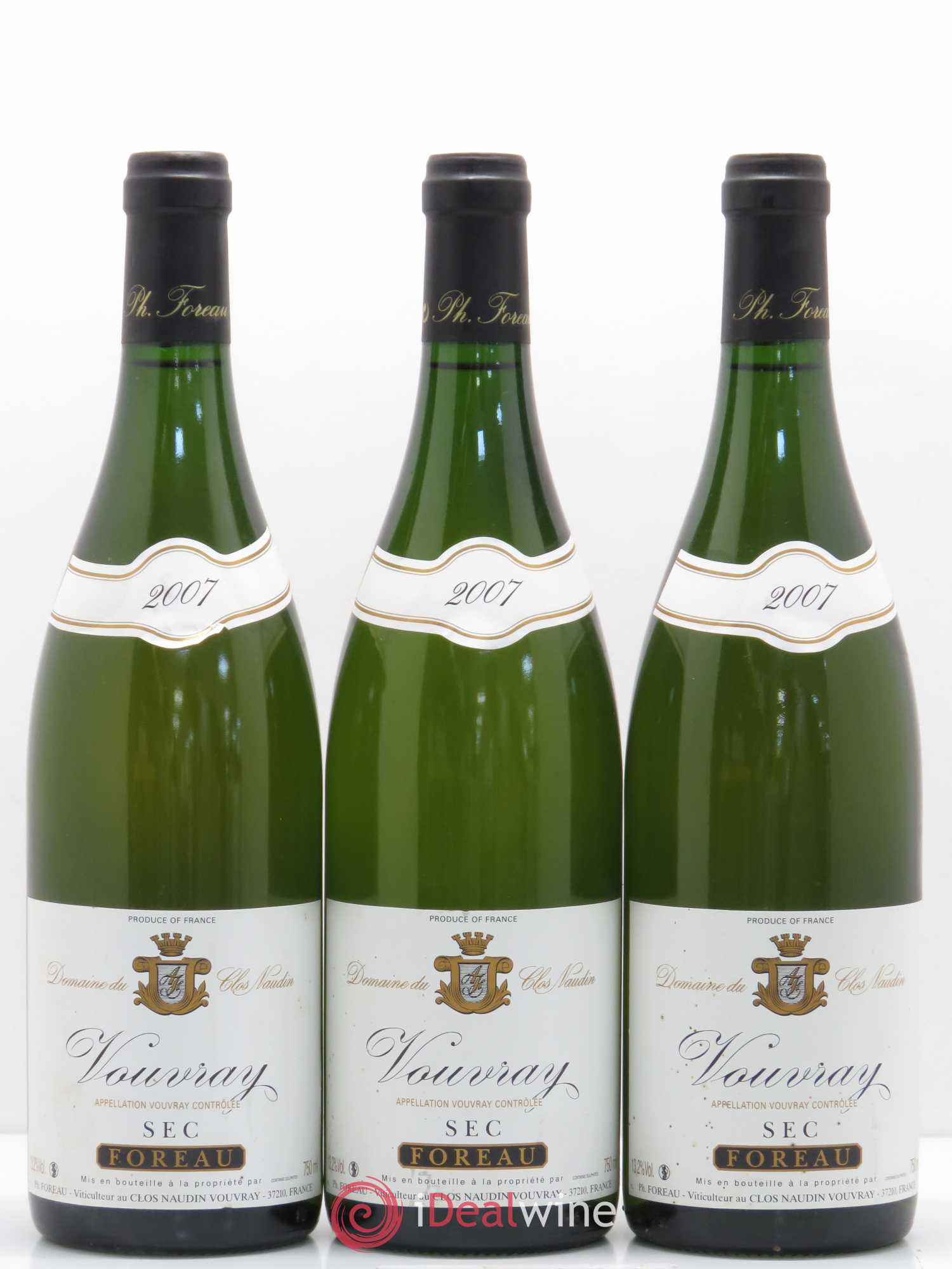 Vouvray Sec Clos Naudin - Philippe Foreau 2007 - Lot de 3 bouteilles - 0