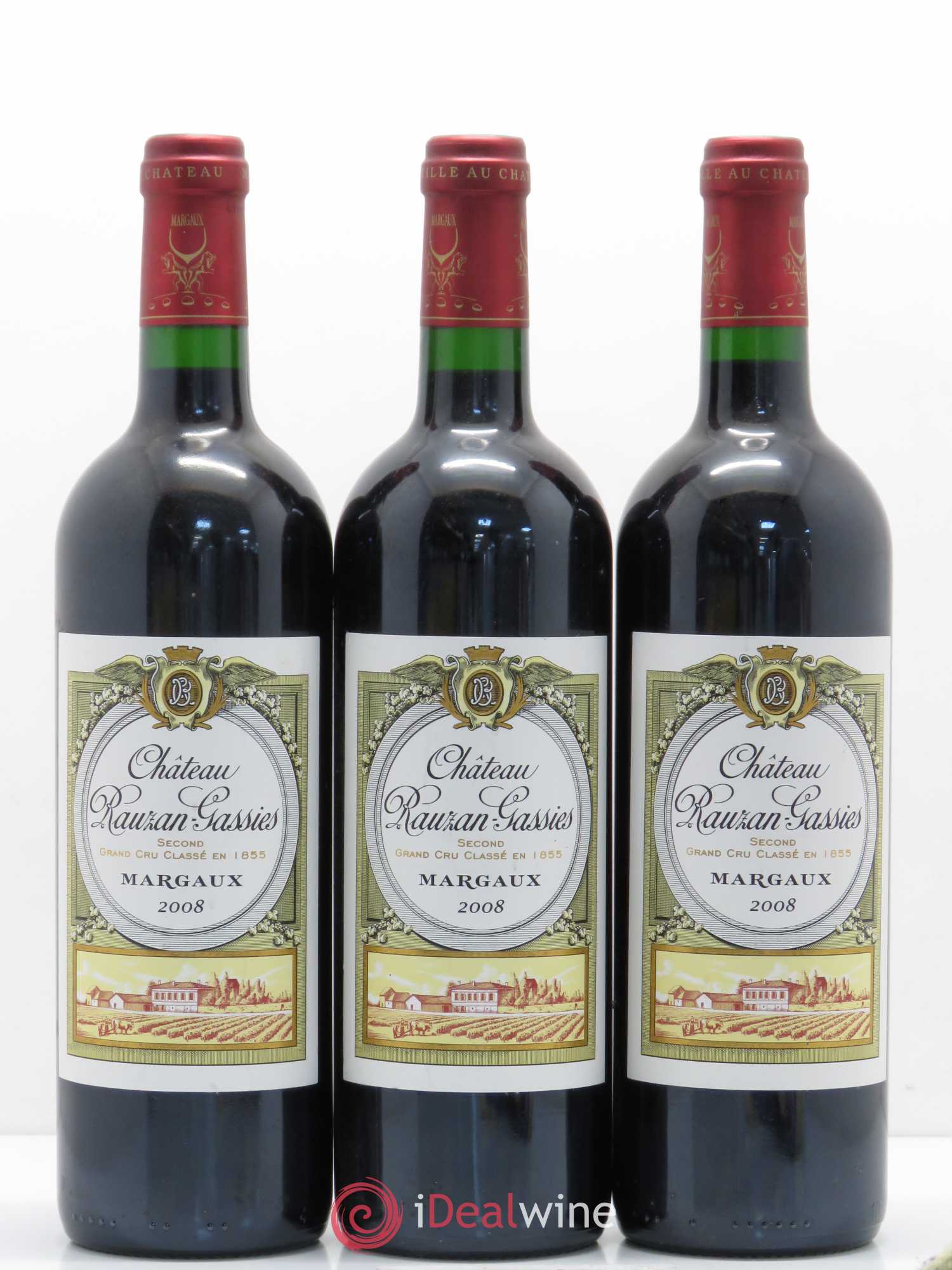 Château Rauzan-Gassies 2ème Grand Cru Classé (sans prix de réserve) 2008 - Lot de 3 bouteilles - 0