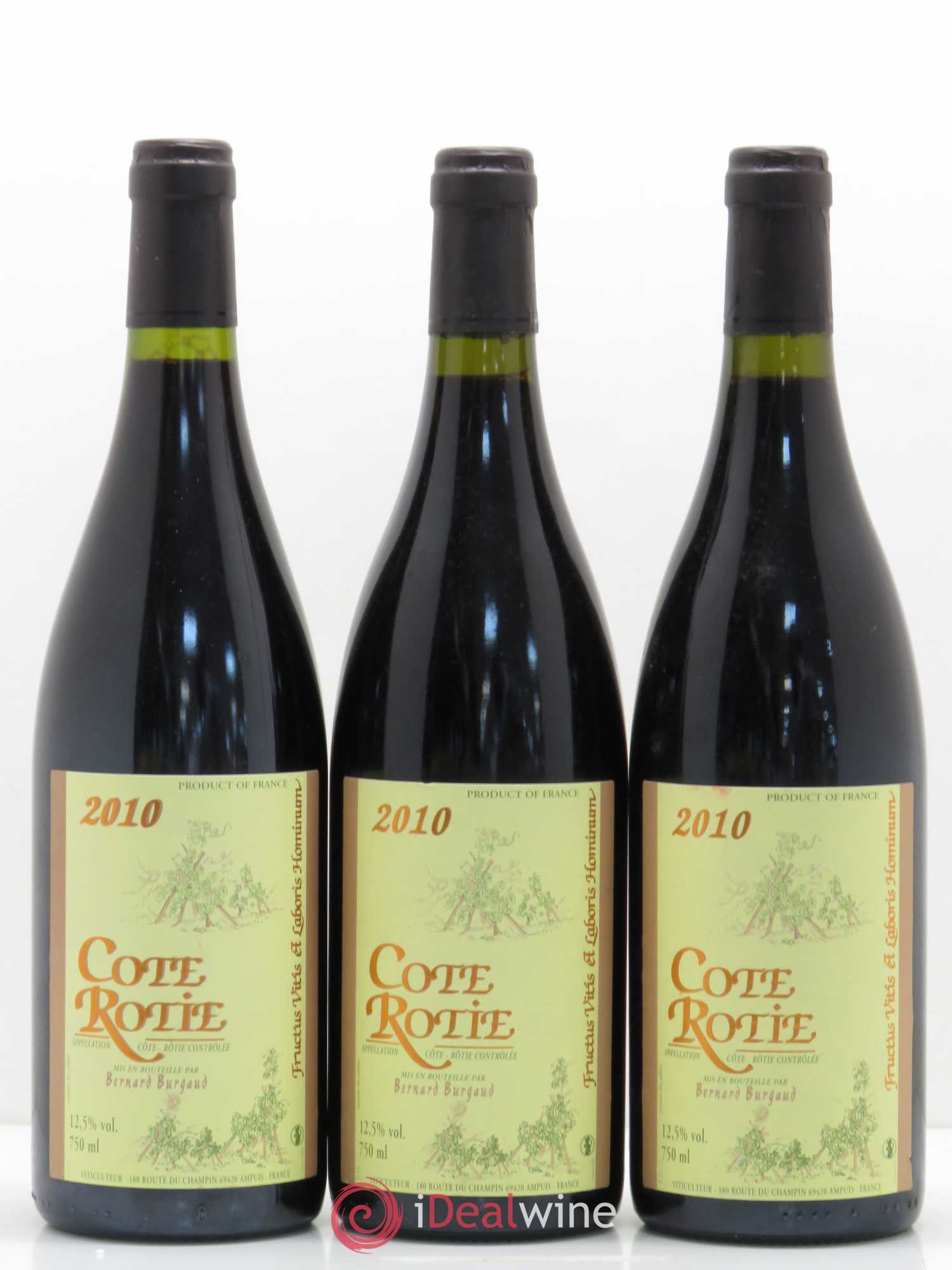 Côte-Rôtie Bernard Burgaud (sans prix de réserve) 2010 - Lot de 3 bouteilles - 0