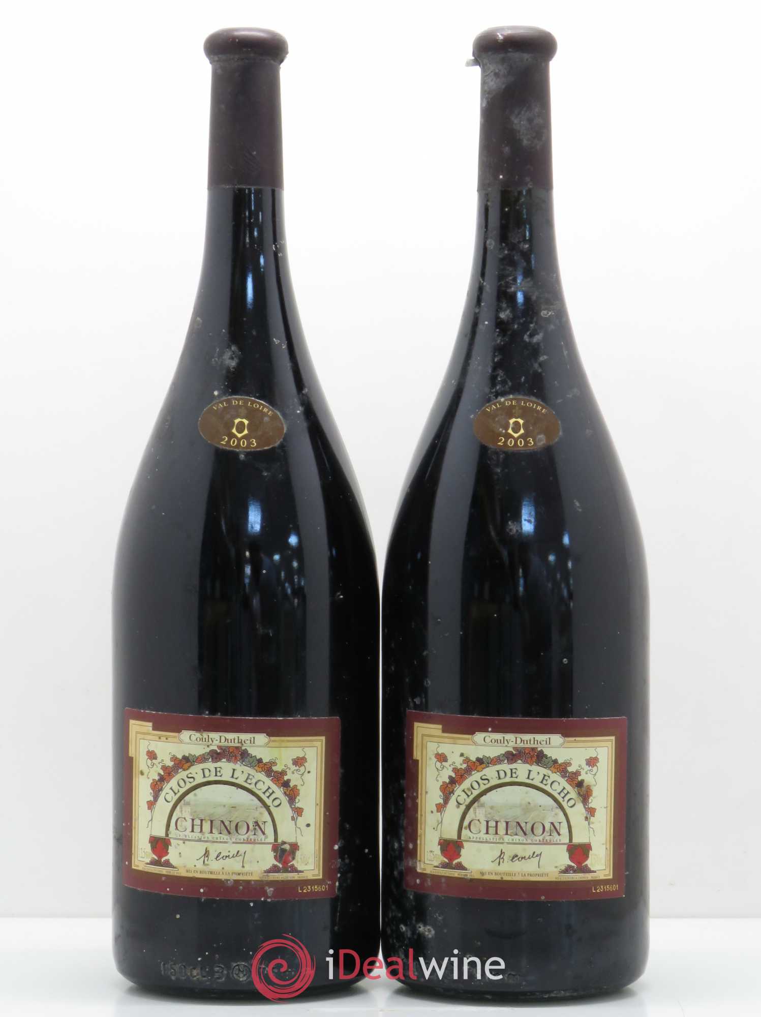 Chinon Clos de l'Echo Couly-Dutheil (sans prix de réserve) 2003 - Lot de 2 magnums - 0