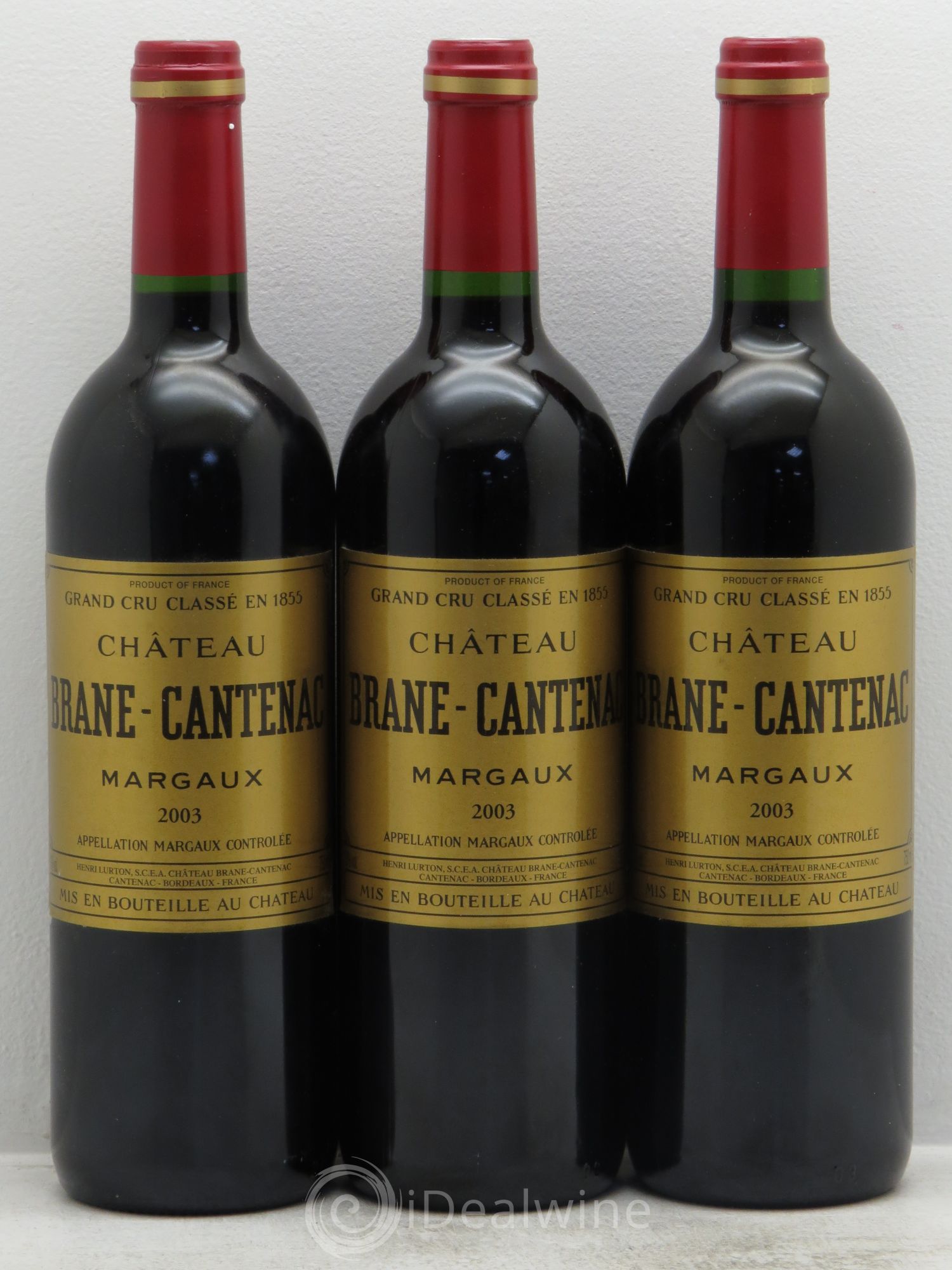 Château Brane Cantenac 2ème Grand Cru Classé 2003 - Lot de 3 bouteilles - 0
