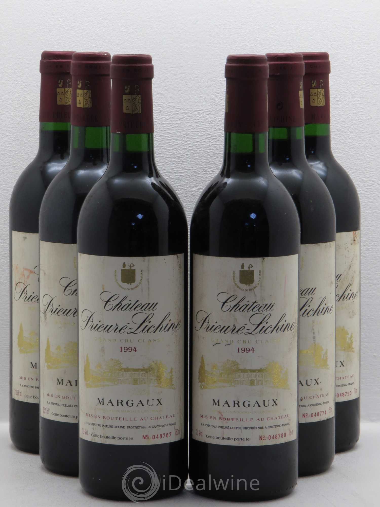 Château Prieuré Lichine 4ème Grand Cru Classé 1994 - Lot de 6 bouteilles - 0
