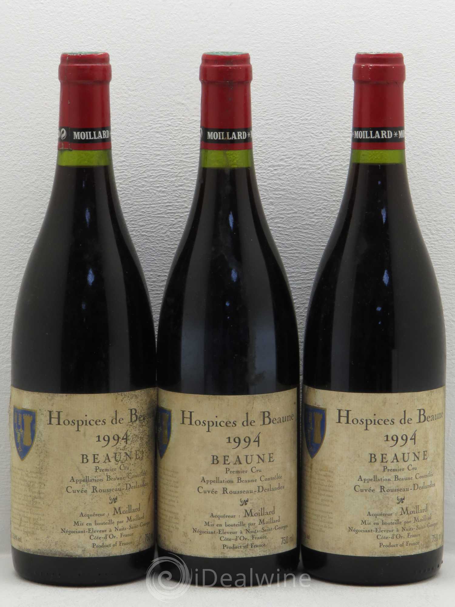 Beaune 1er Cru Hospices de Beaune Rousseau Deslandes 1994 - Lot de 3 bouteilles - 0