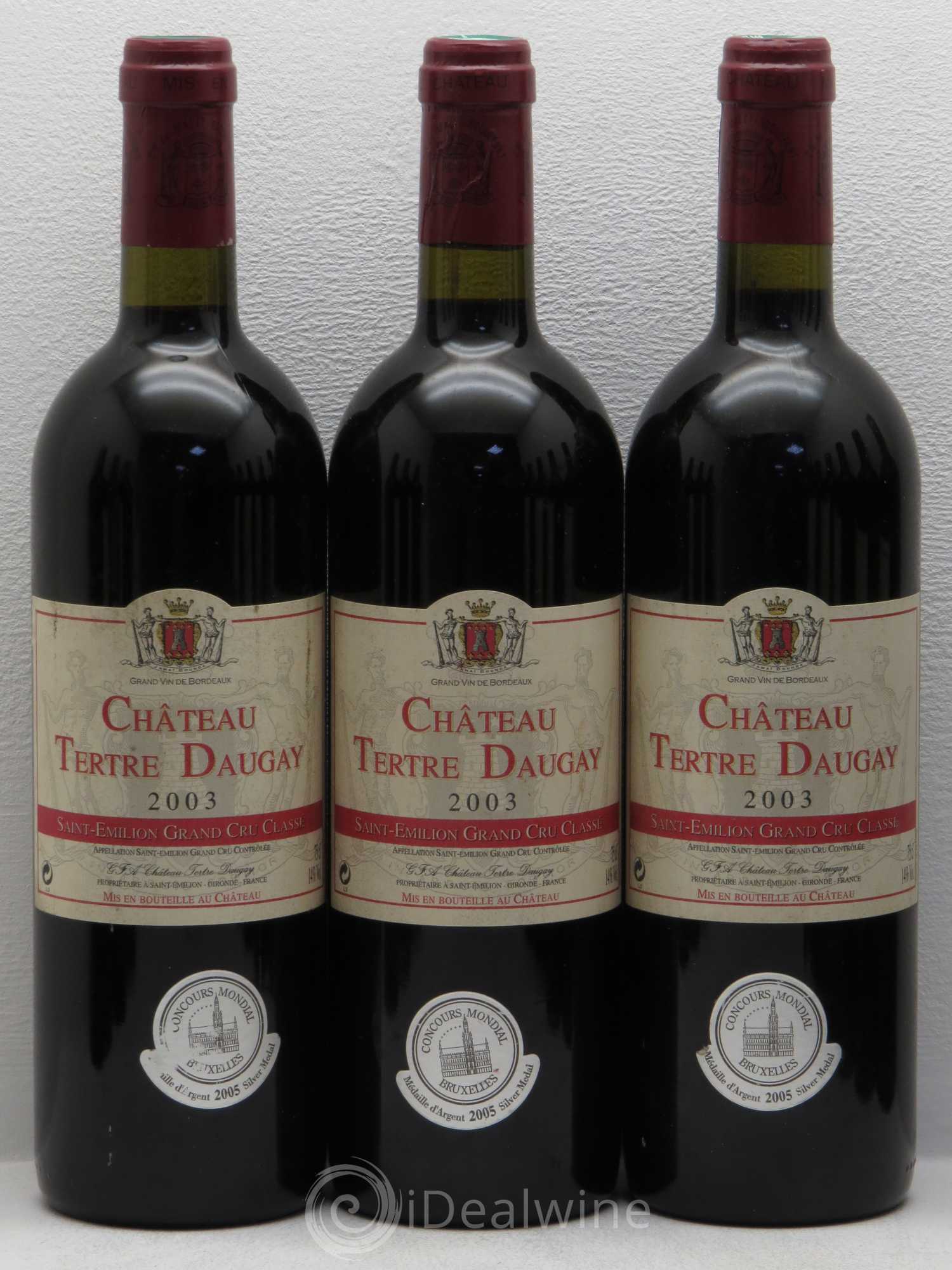 Château Tertre Daugay Grand Cru Classé 2003 - Lot de 12 bouteilles - 1