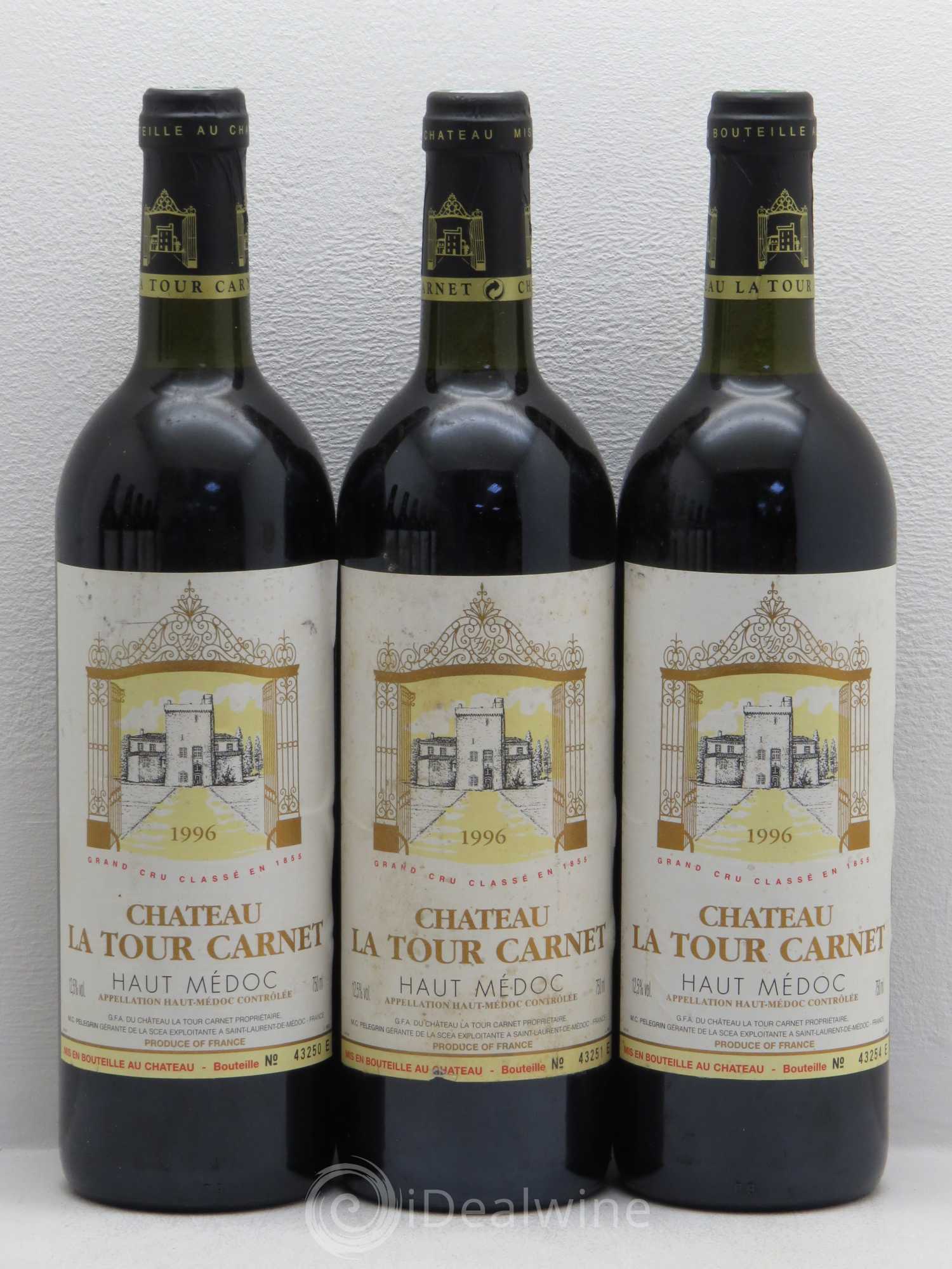 Château la Tour Carnet 4ème Grand Cru Classé 1996 - Lot de 12 bouteilles - 2