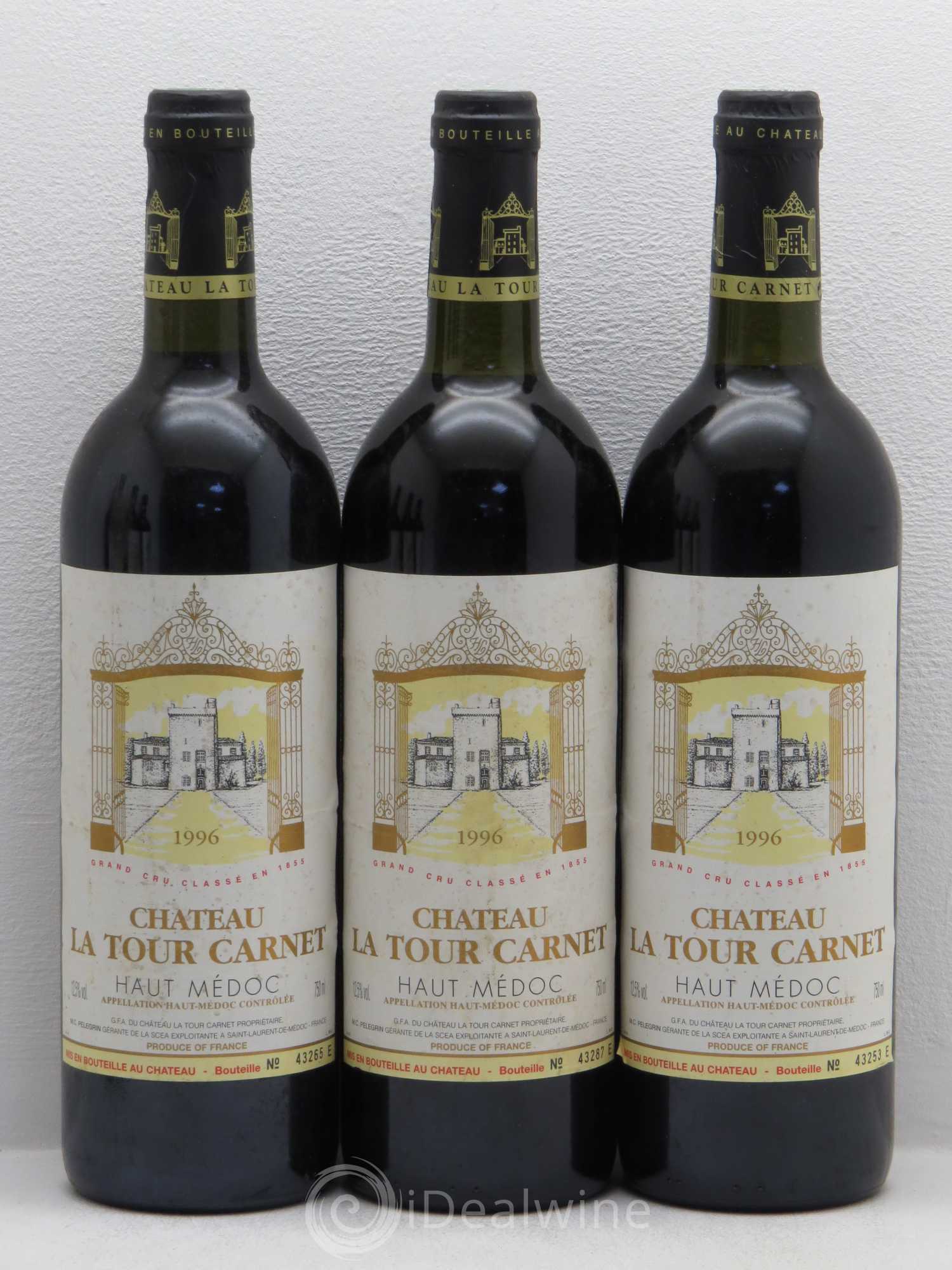 Château la Tour Carnet 4ème Grand Cru Classé 1996 - Lot de 12 bouteilles - 3