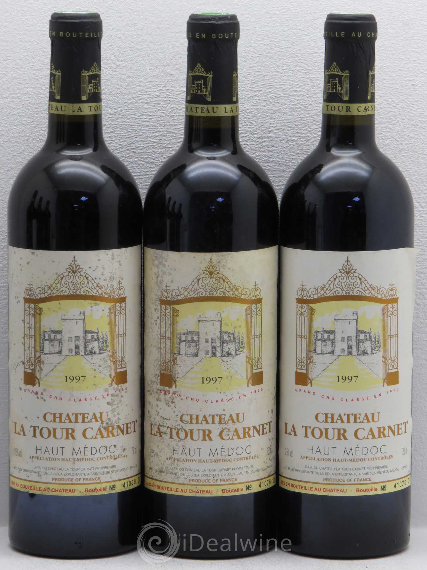 Château la Tour Carnet 4ème Grand Cru Classé  (sans prix de réserve) 1997 - Lot de 6 bouteilles - 1