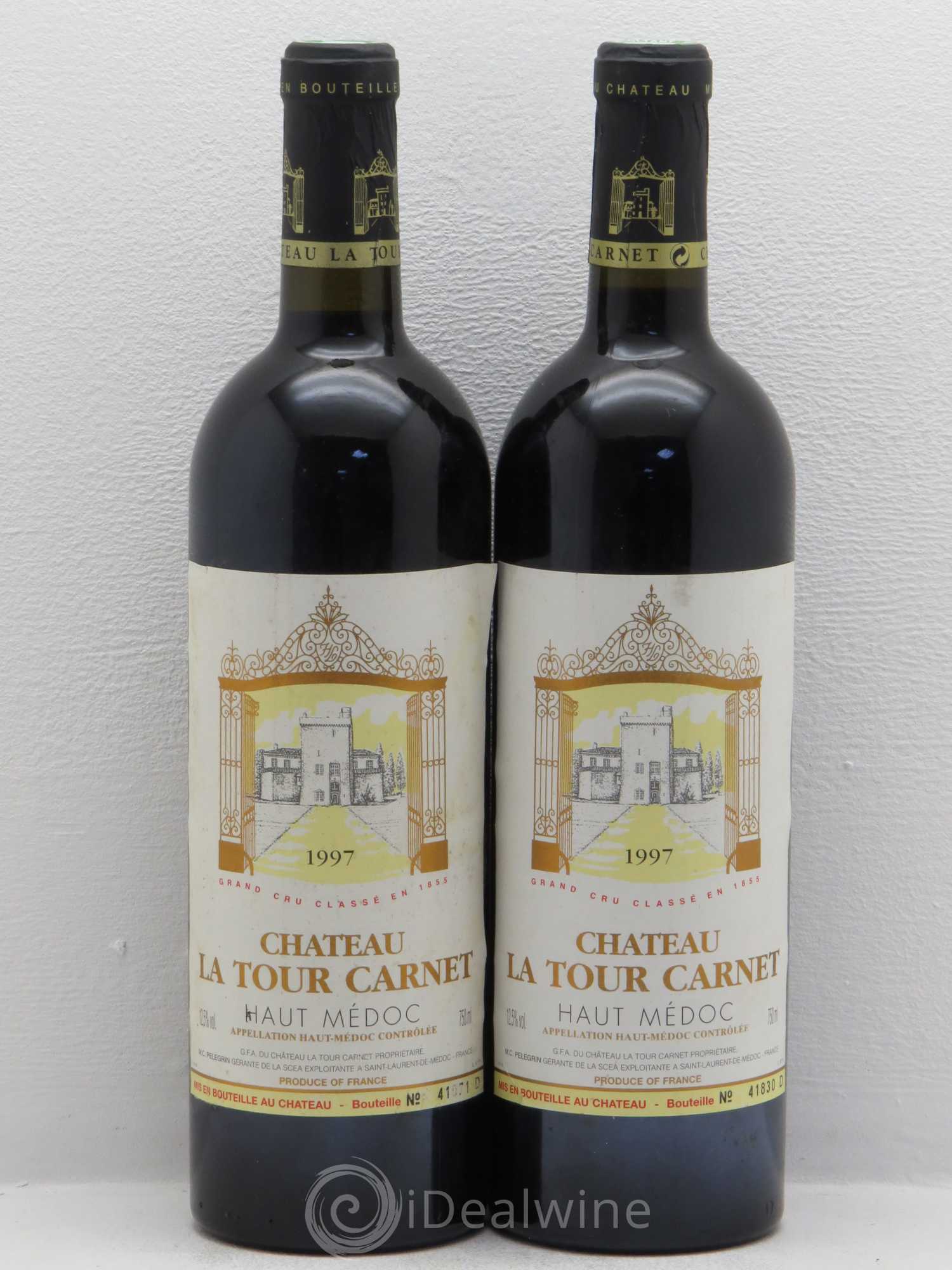 Château la Tour Carnet 4ème Grand Cru Classé 1997 - Lot de 2 bouteilles - 0