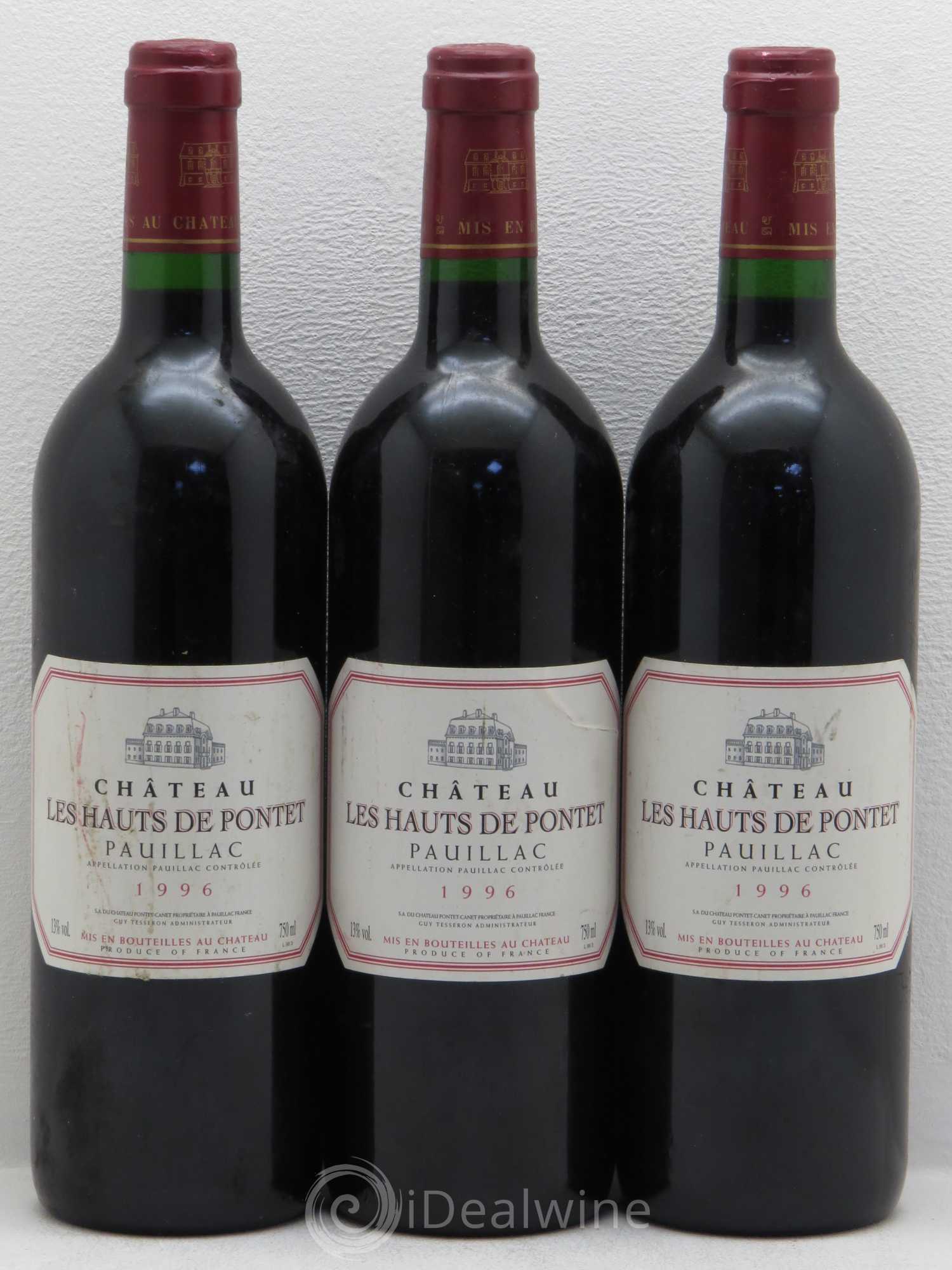 Les Hauts de Pontet-Canet Second Vin 1996 - Lot de 3 bouteilles - 0