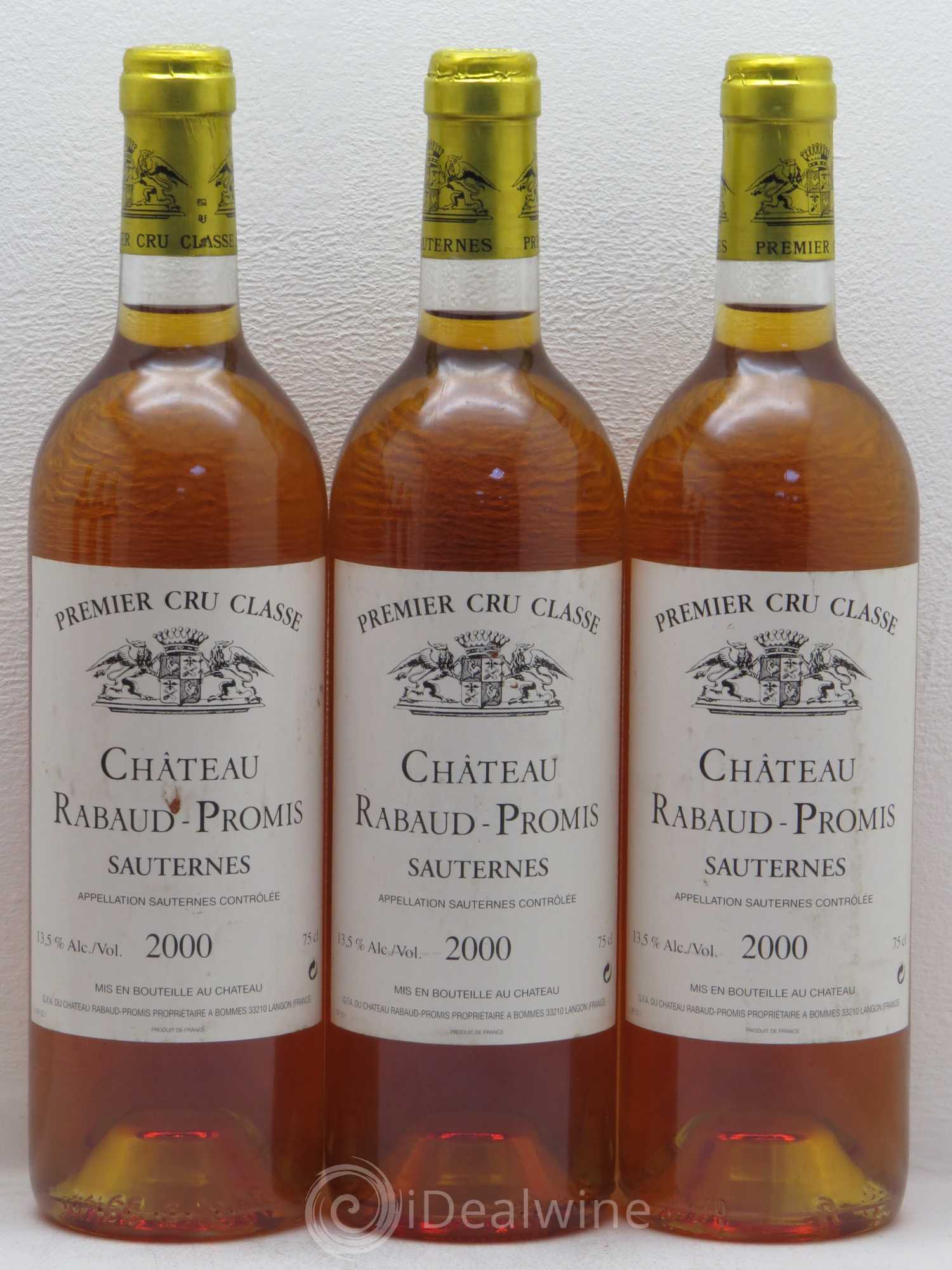 Château Rabaud Promis 1er Grand Cru Classé 2000 - Posten von 6 Flaschen - 1