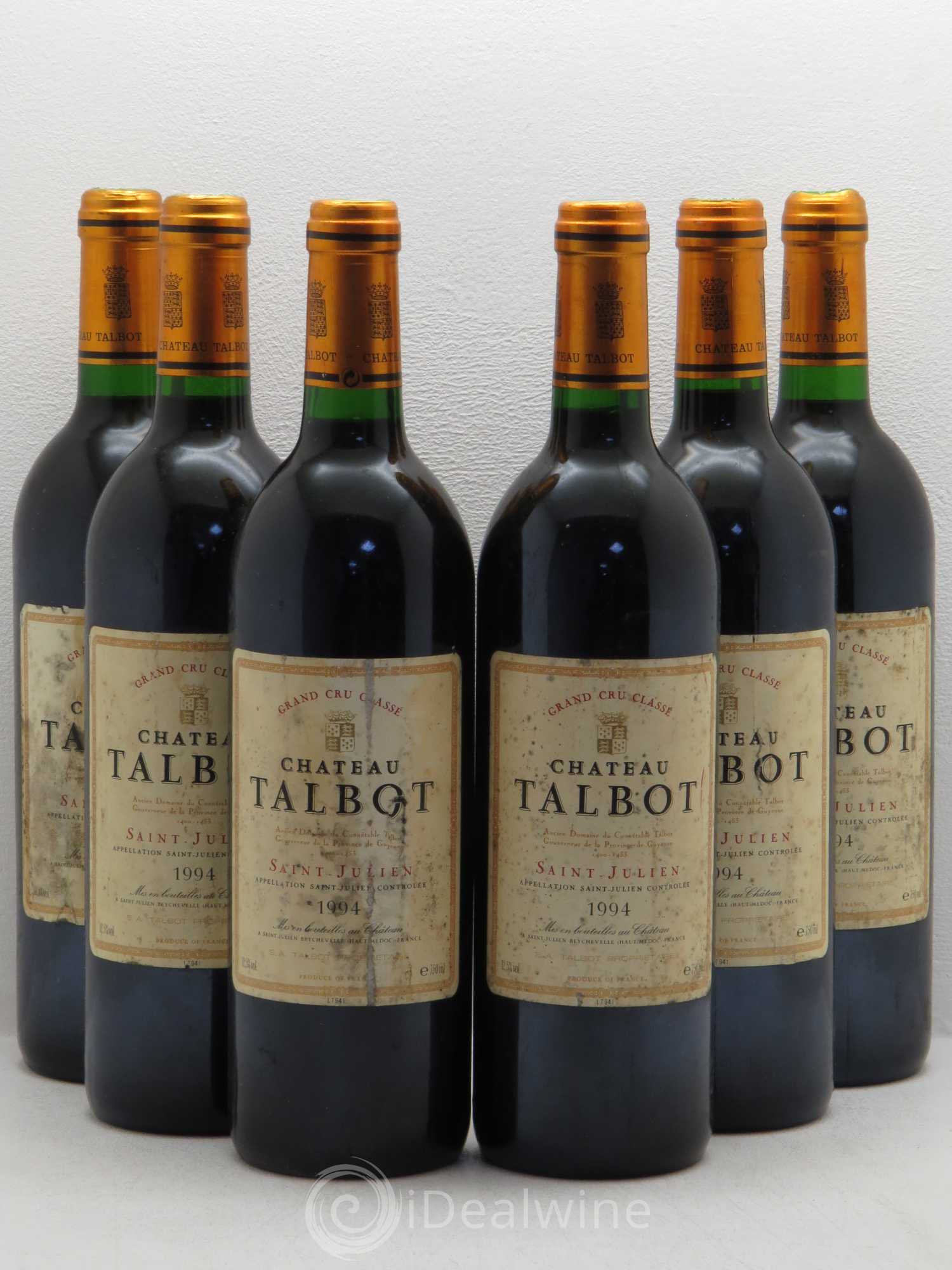 Château Talbot 4ème Grand Cru Classé 1994 - Lot de 6 bouteilles - 0