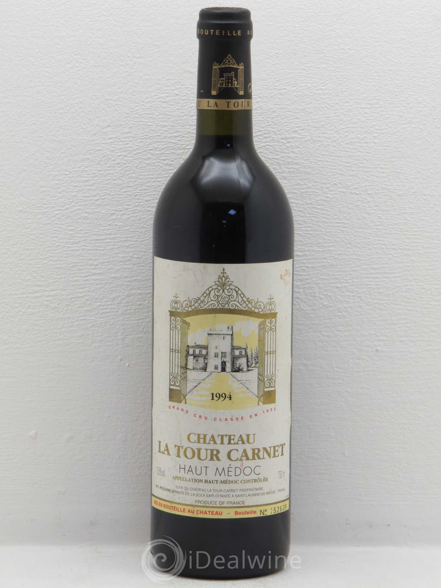 Château la Tour Carnet 4ème Grand Cru Classé 1994 - Lot de 1 bouteille - 0