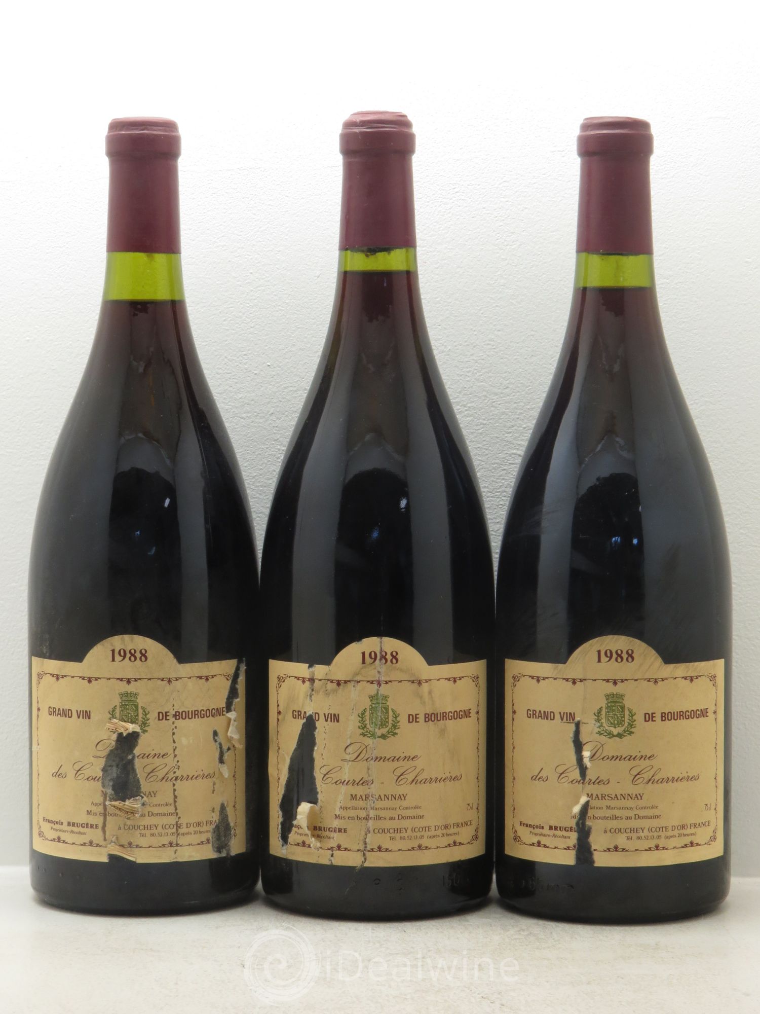 Marsannay Domaine de Courtes Charrières 1988 - Posten von 3 Magnum - 0