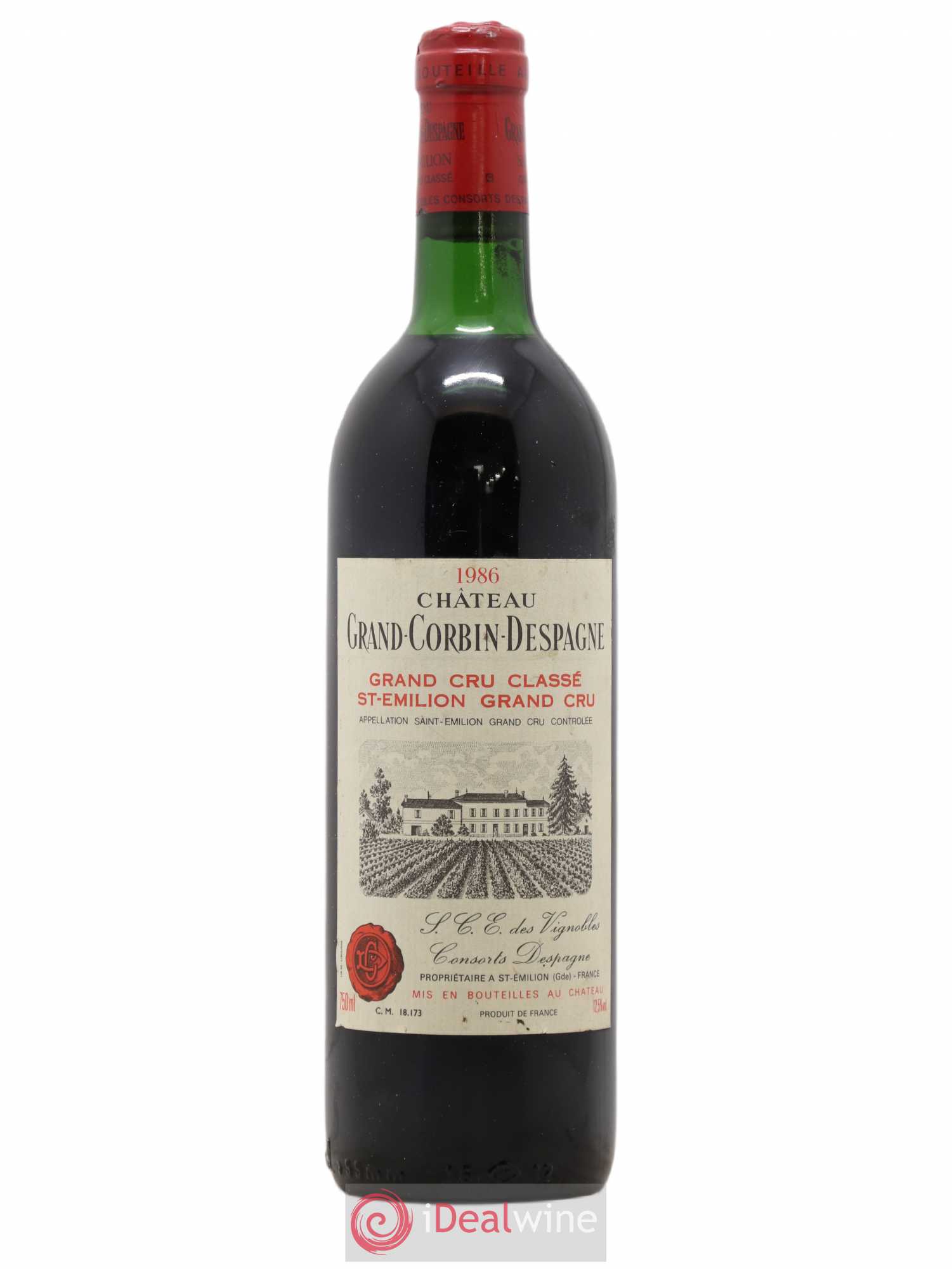 Château Grand Corbin Despagne Grand Cru Classé 1986 - Lot de 1 bouteille - 0