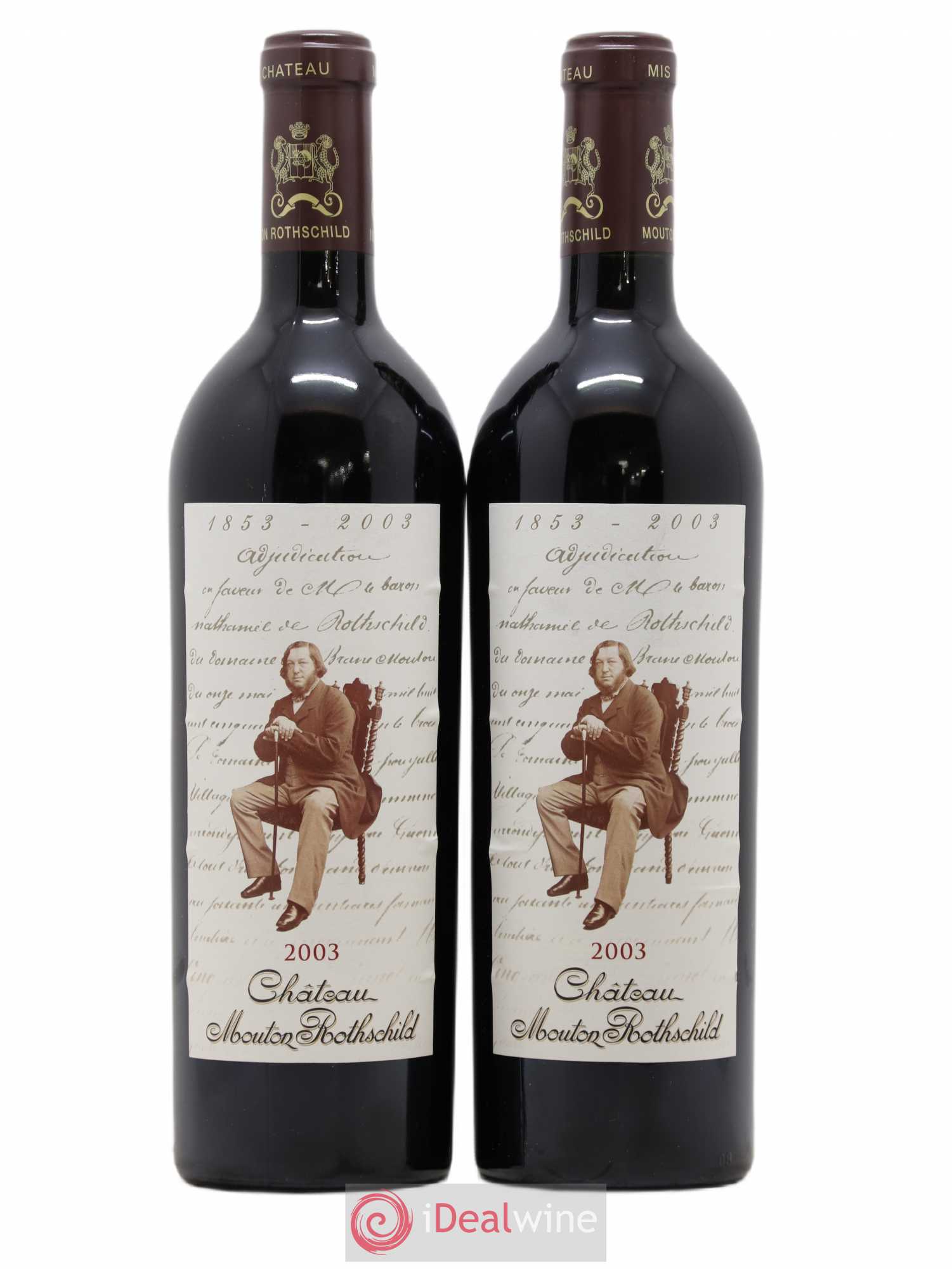 Château Mouton Rothschild 1er Grand Cru Classé 2003 - Lot de 2 bouteilles - 0