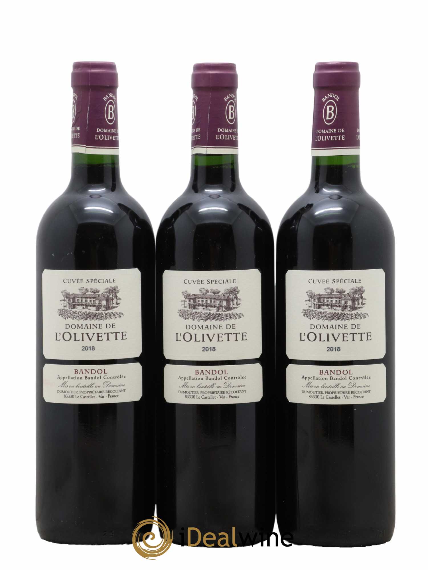 Bandol Domaine De L'Olivette Rouge Cuvée Spéciale 2018 - Lot de 3 bouteilles - 0