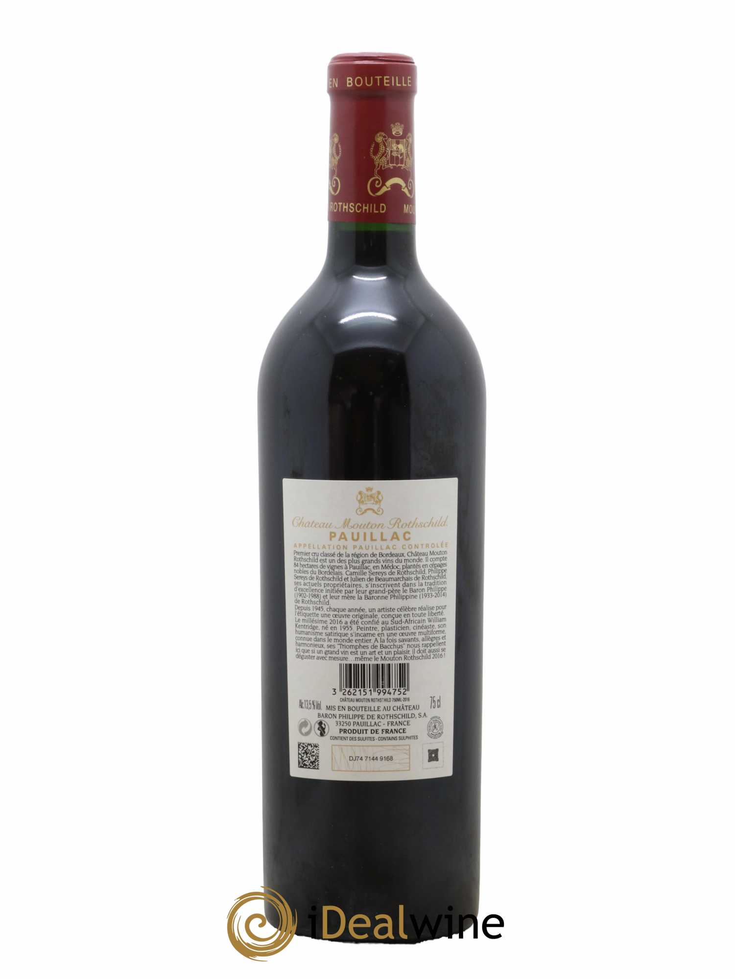 Château Mouton Rothschild 1er Grand Cru Classé 2016 - Lot de 1 bouteille - 1