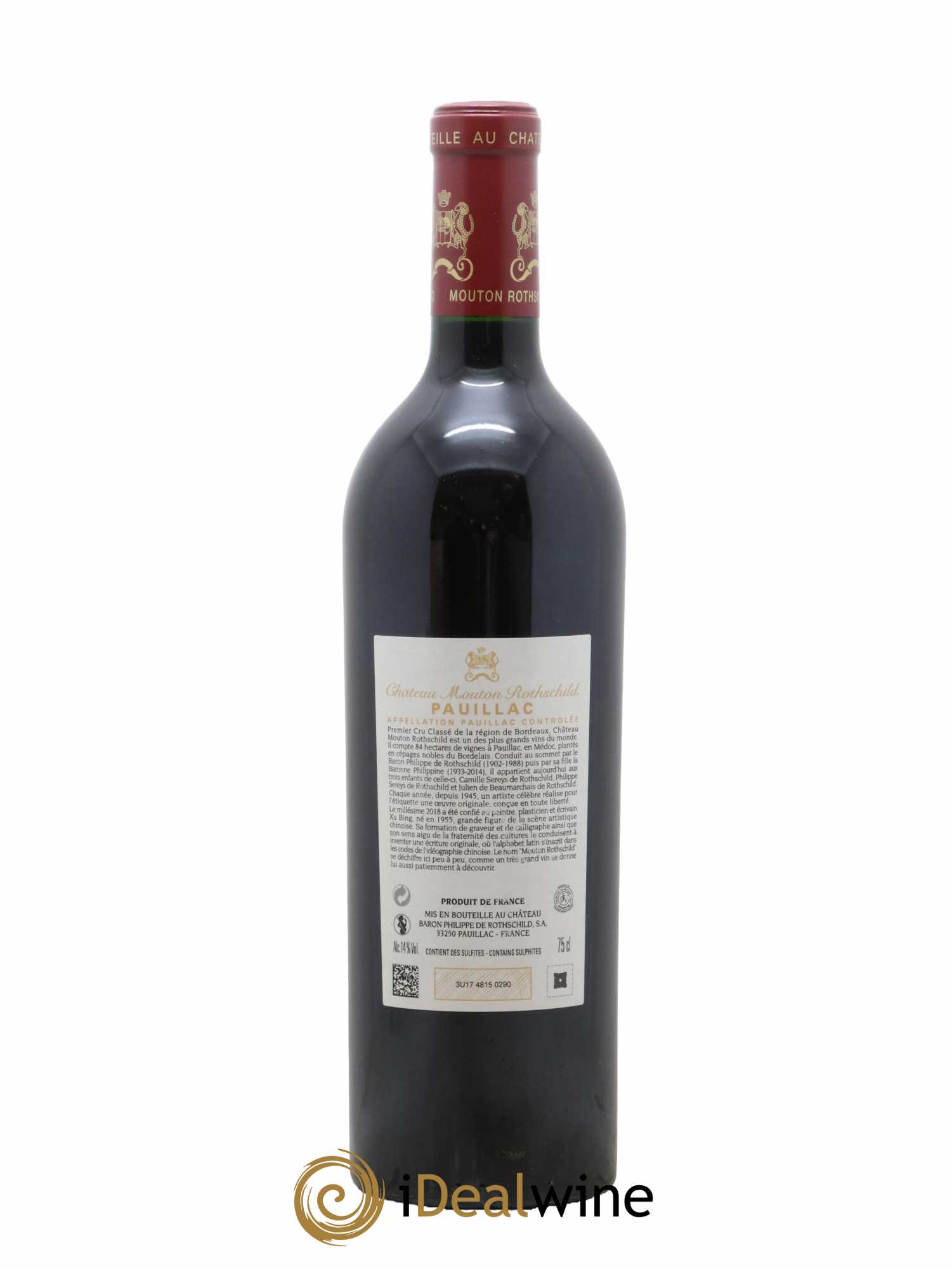 Château Mouton Rothschild 1er Grand Cru Classé 2018 - Lot de 1 bouteille - 1