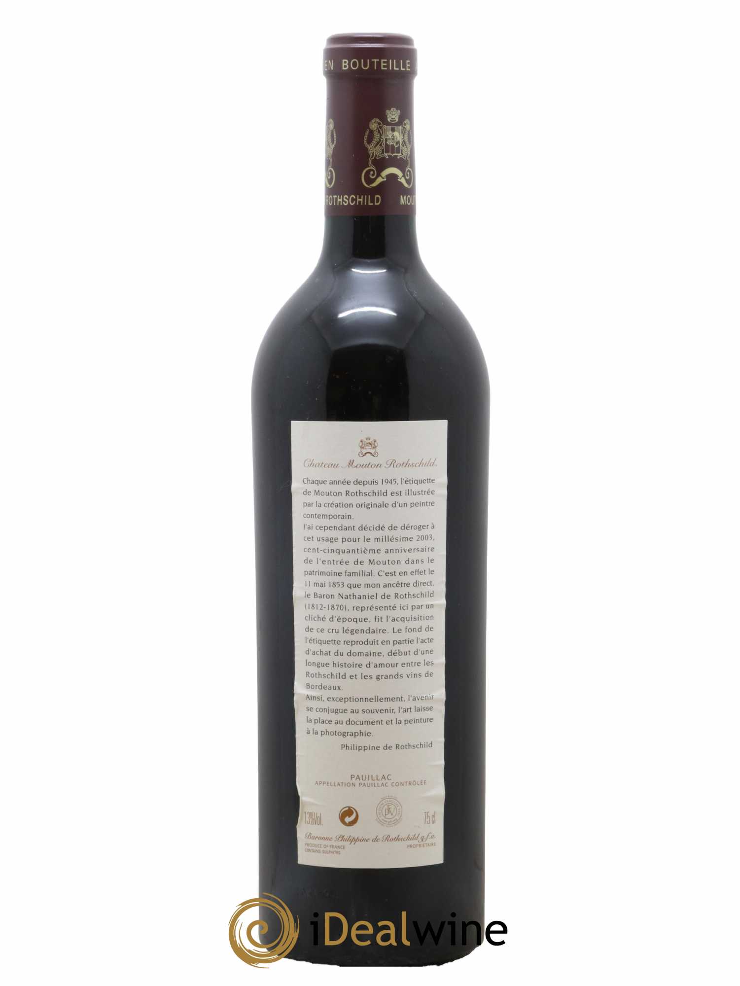 Château Mouton Rothschild 1er Grand Cru Classé 2003 - Lot of 1 bottle - 1