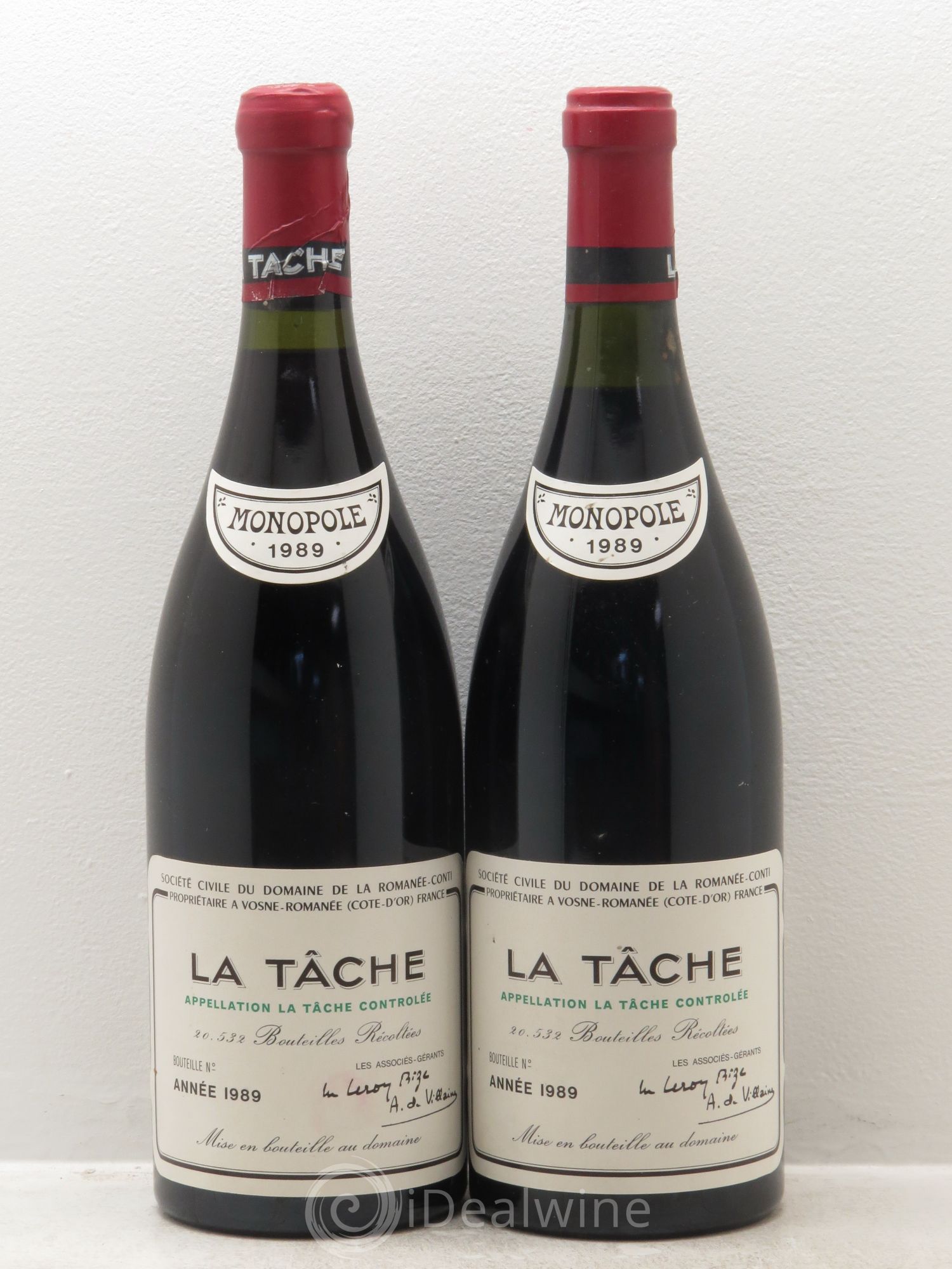 La Tâche Grand Cru Domaine de la Romanée-Conti 1989 - Lot de 2 bouteilles - 0