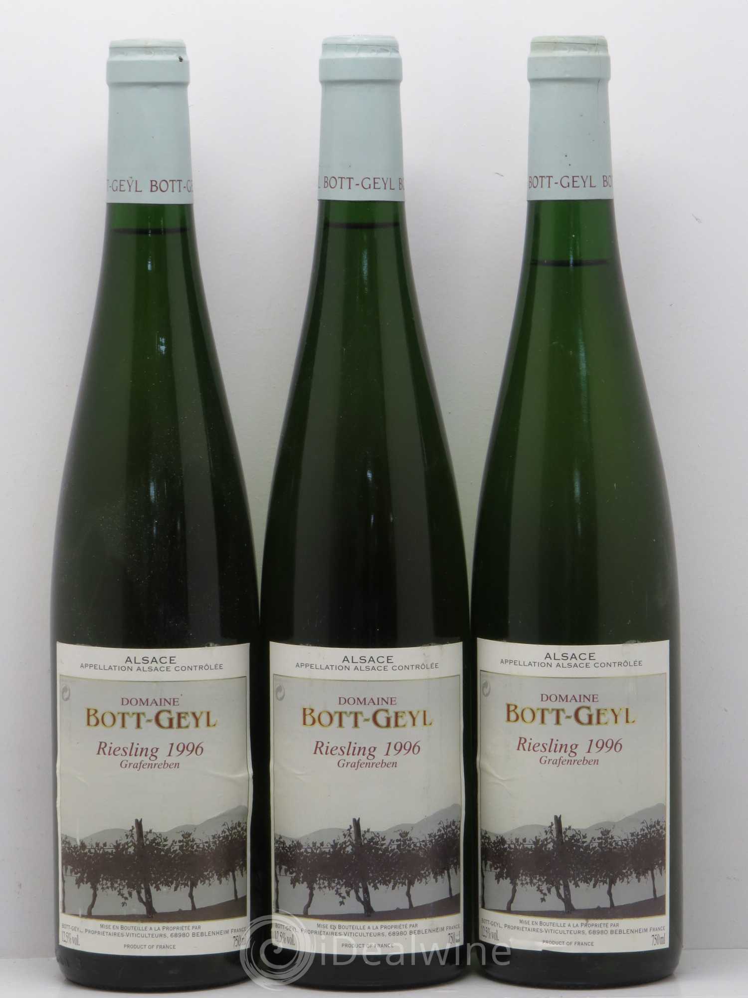 Alsace Riesling Grafenreben Bott-Geyl (Domaine) 1996 - Lot de 3 bouteilles - 0