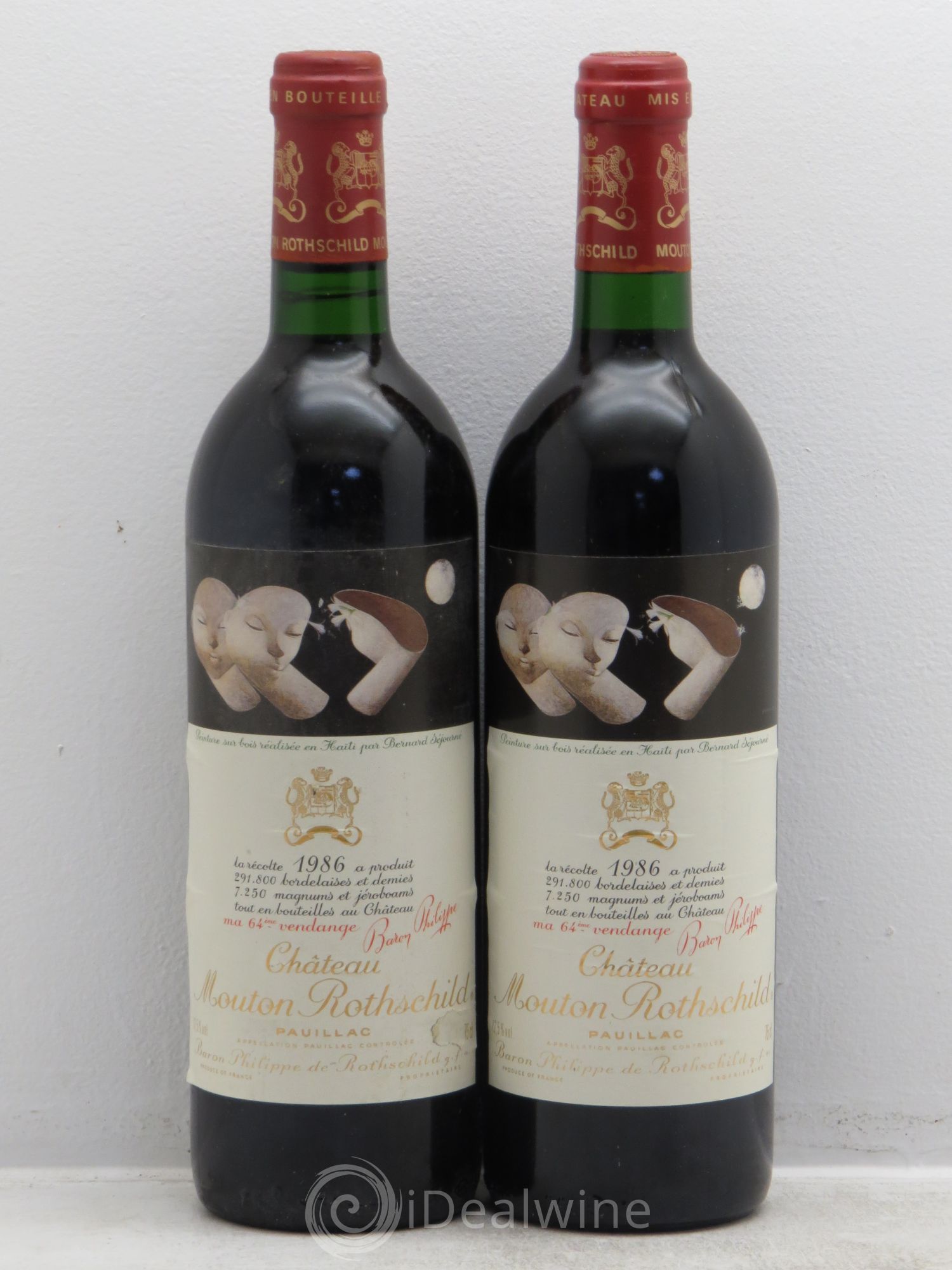 Château Mouton Rothschild 1er Grand Cru Classé 1986 - Lot de 2 bouteilles - 0