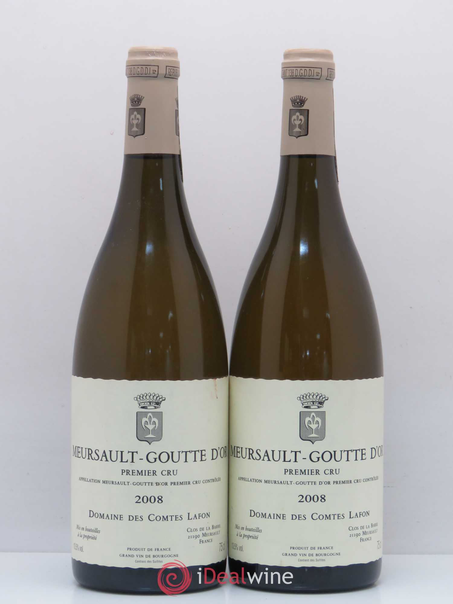 Meursault 1er Cru Goutte d'Or Comtes Lafon (Domaine des) 2008 - Lot de 2 bouteilles - 0