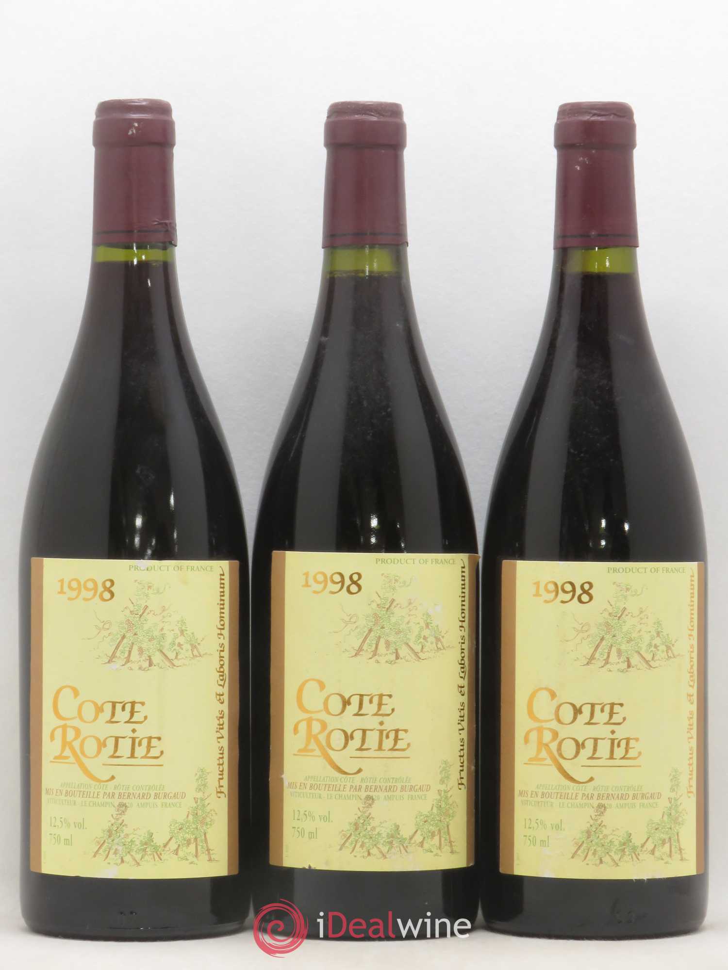 Côte-Rôtie Bernard Burgaud 1998 - Lot de 3 bouteilles - 0