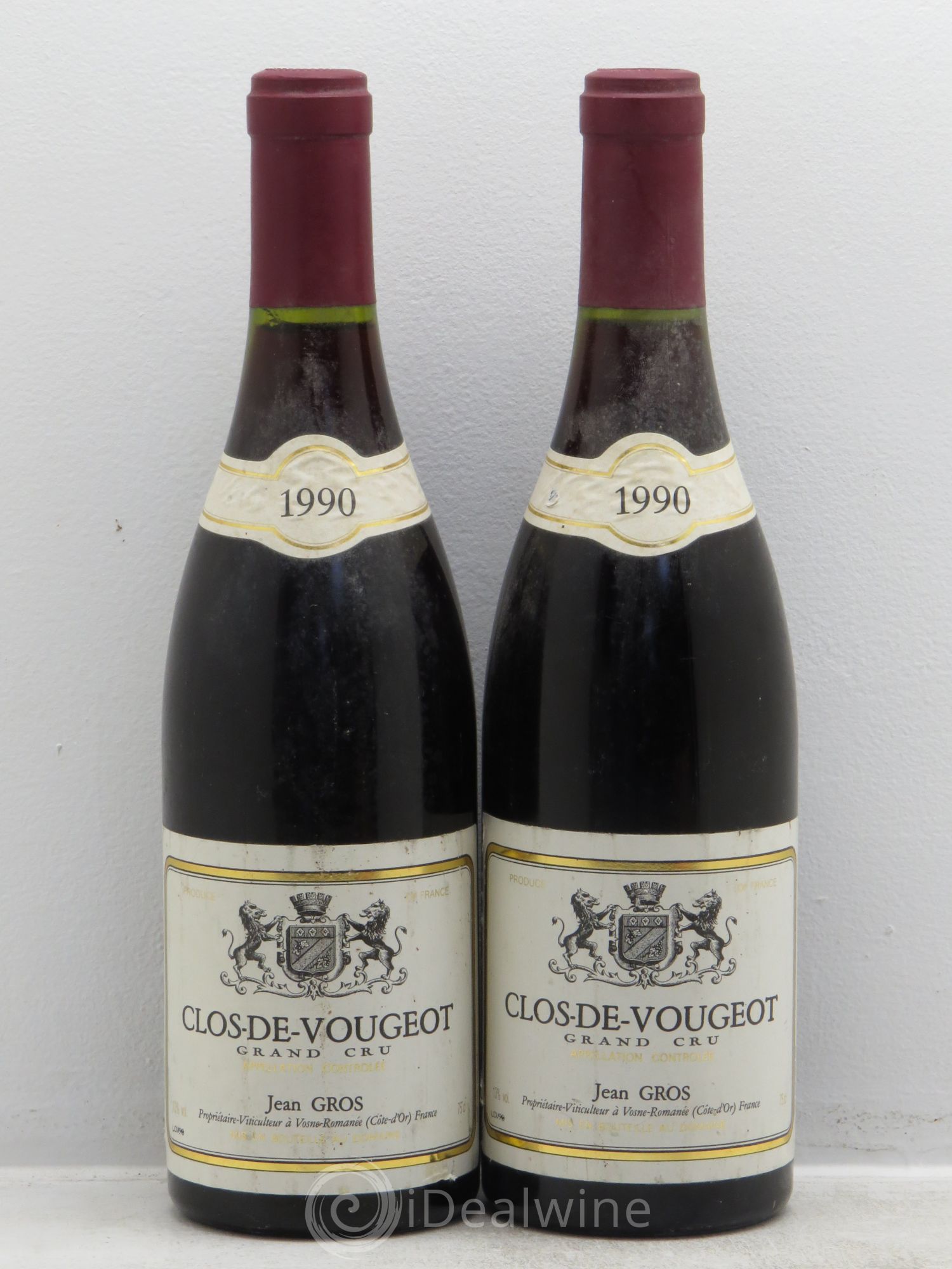 Clos de Vougeot Grand Cru Domaine Jean Gros 1990 - Posten von 2 Flaschen - 0