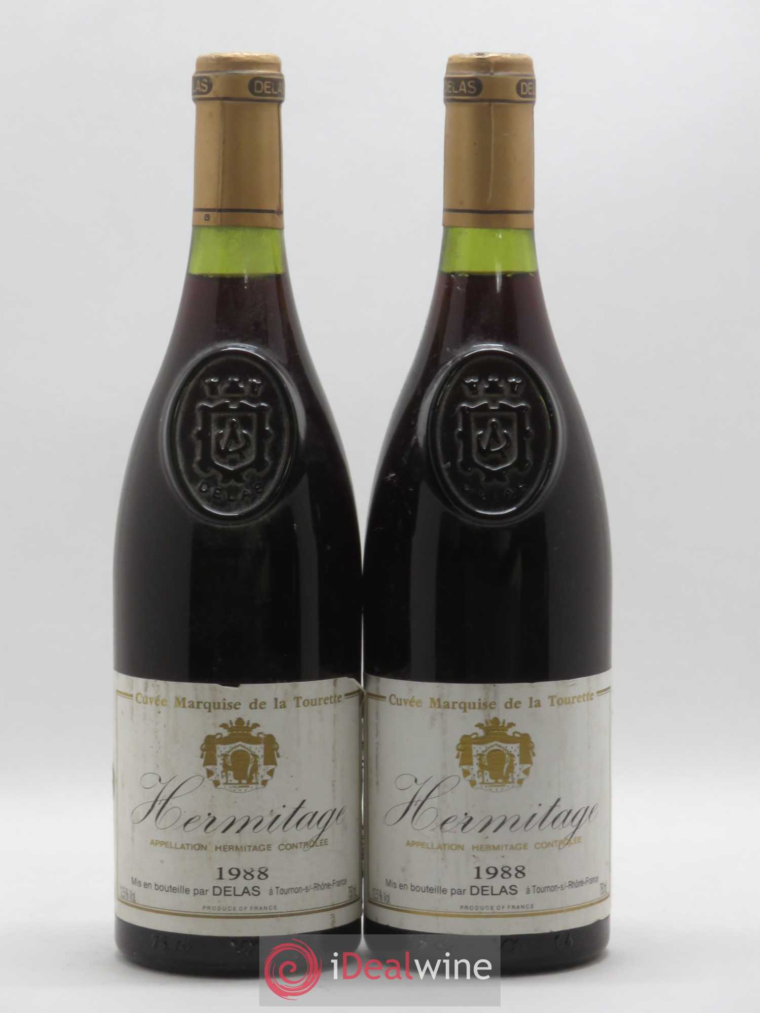Hermitage Marquise de la Tourette Delas Frères 1988 - Lot de 2 bouteilles - 0