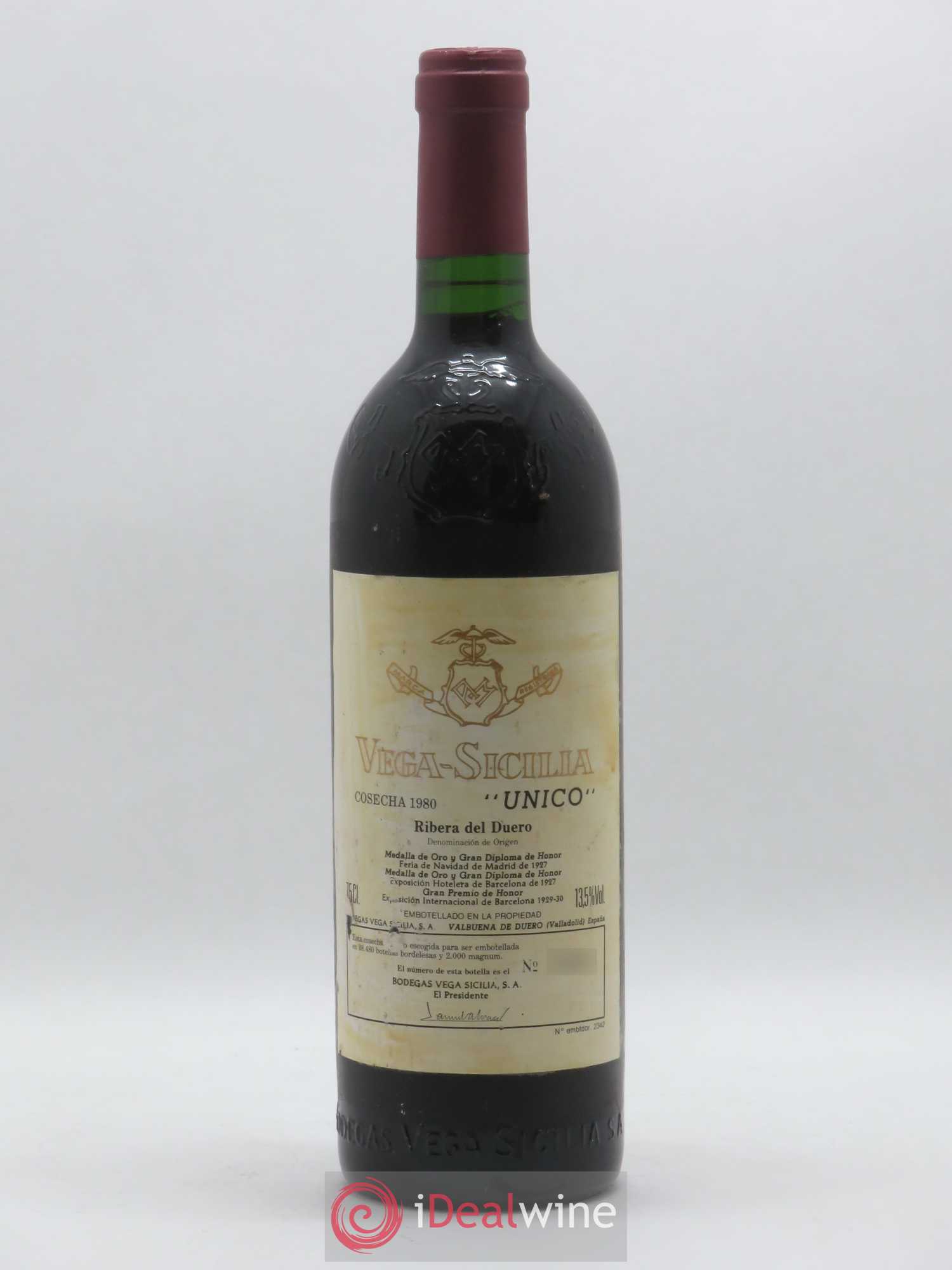 Ribera Del Duero DO Vega Sicilia Unico Famille Alvarez 1980 - Lot de 1 bouteille - 0