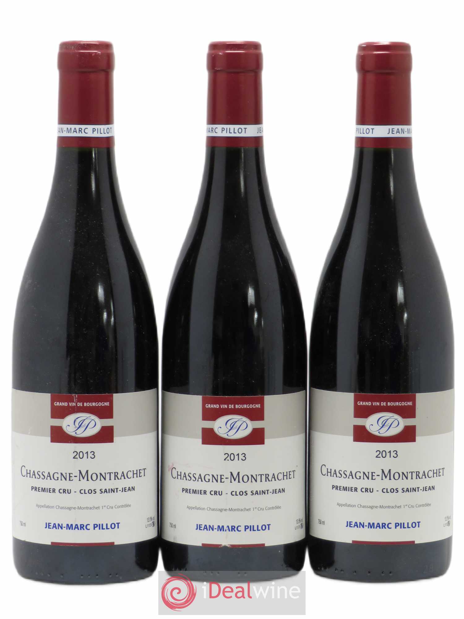 Chassagne-Montrachet 1er Cru Clos Saint-Jean Jean-Marc Pillot et Fils (Domaine) (sans prix de réserve) 2013 - Lot de 3 bouteilles - 0