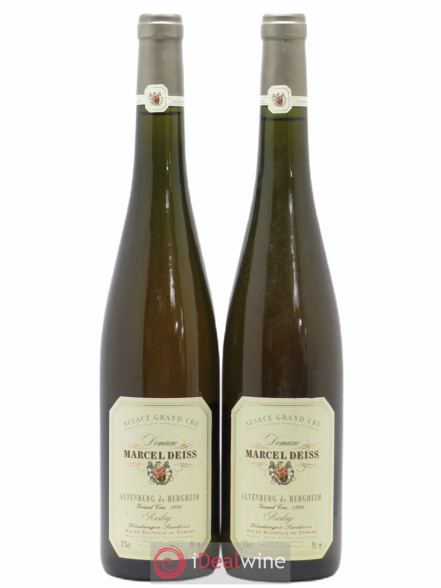 Alsace Grand Cru Altenberg de Bergheim Marcel Deiss (Domaine) Riesling Vendanges Tardives (sans prix de réserve) 1996 - Lotto di 2 bottiglie - 0