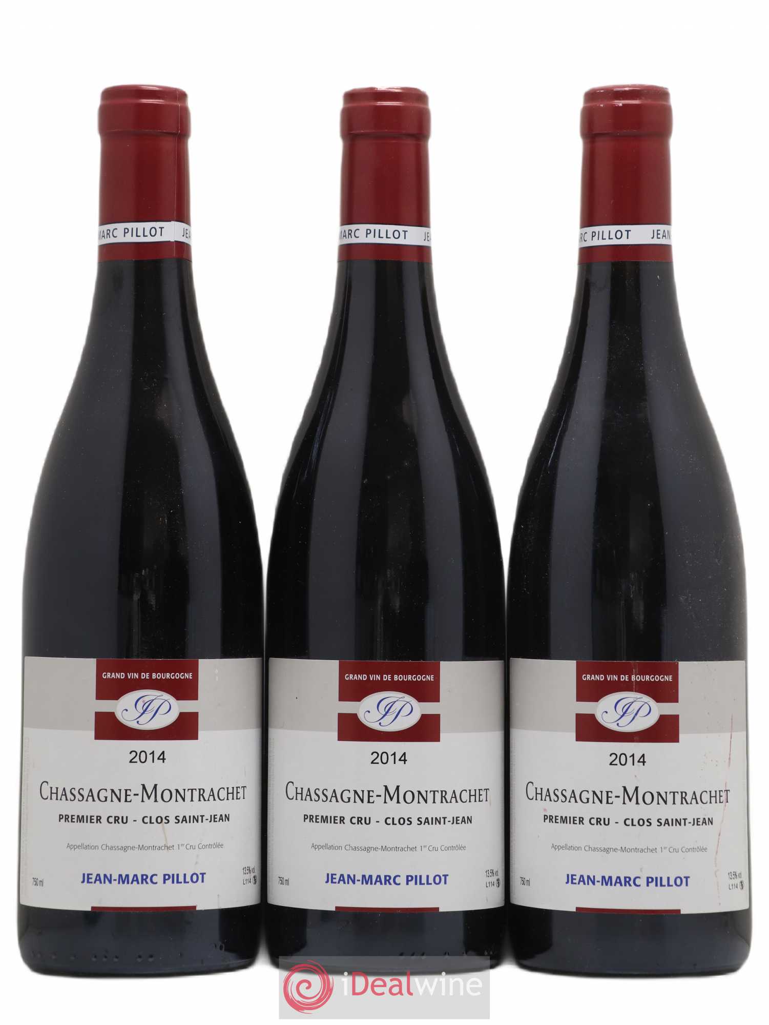 Chassagne-Montrachet 1er Cru Clos Saint-Jean Jean-Marc Pillot et Fils (Domaine) (sans prix de réserve) 2014 - Lot de 3 bouteilles - 0