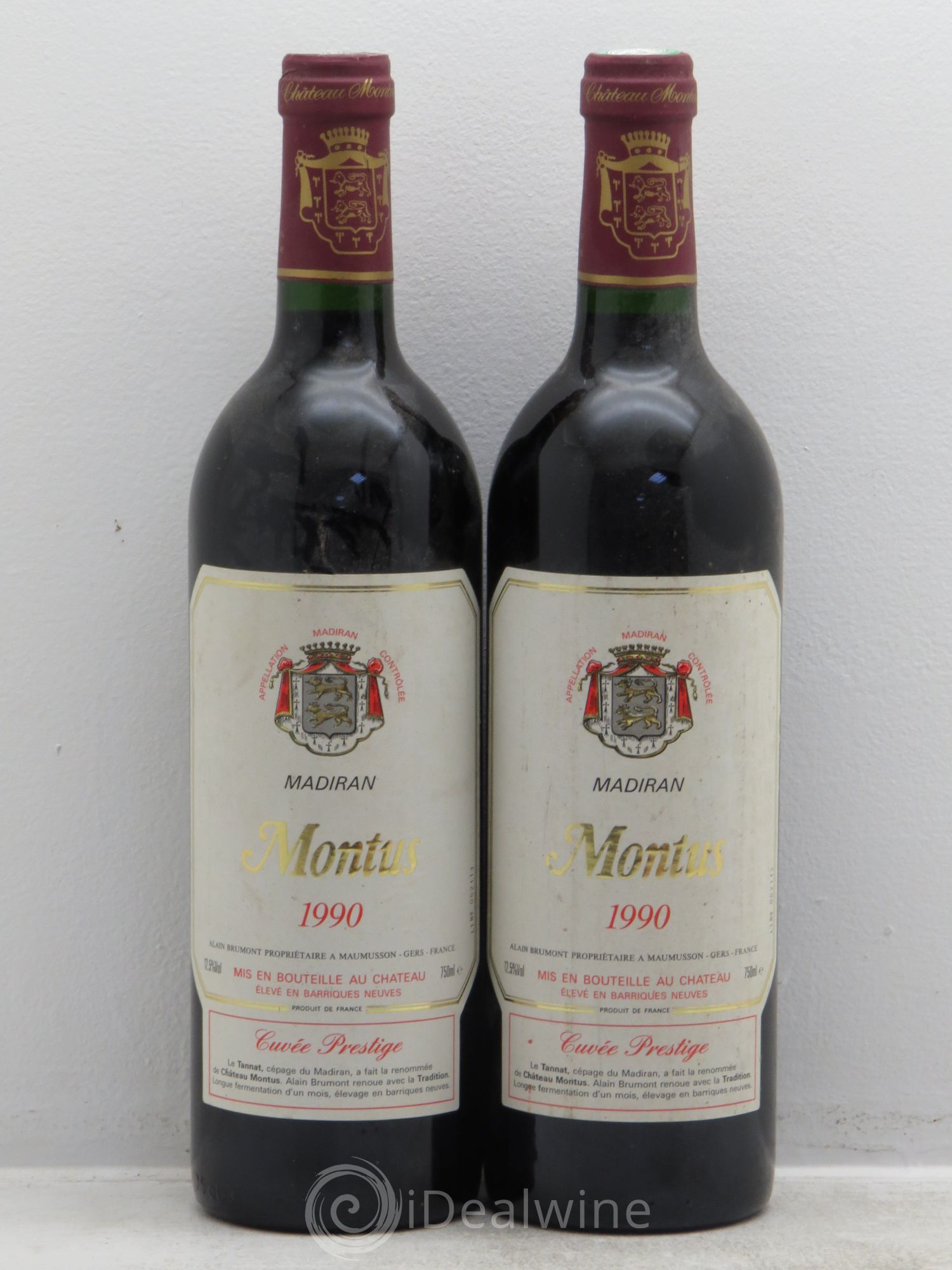 Madiran Château Montus-Prestige Alain Brumont 1990 - Lot de 2 bouteilles - 0