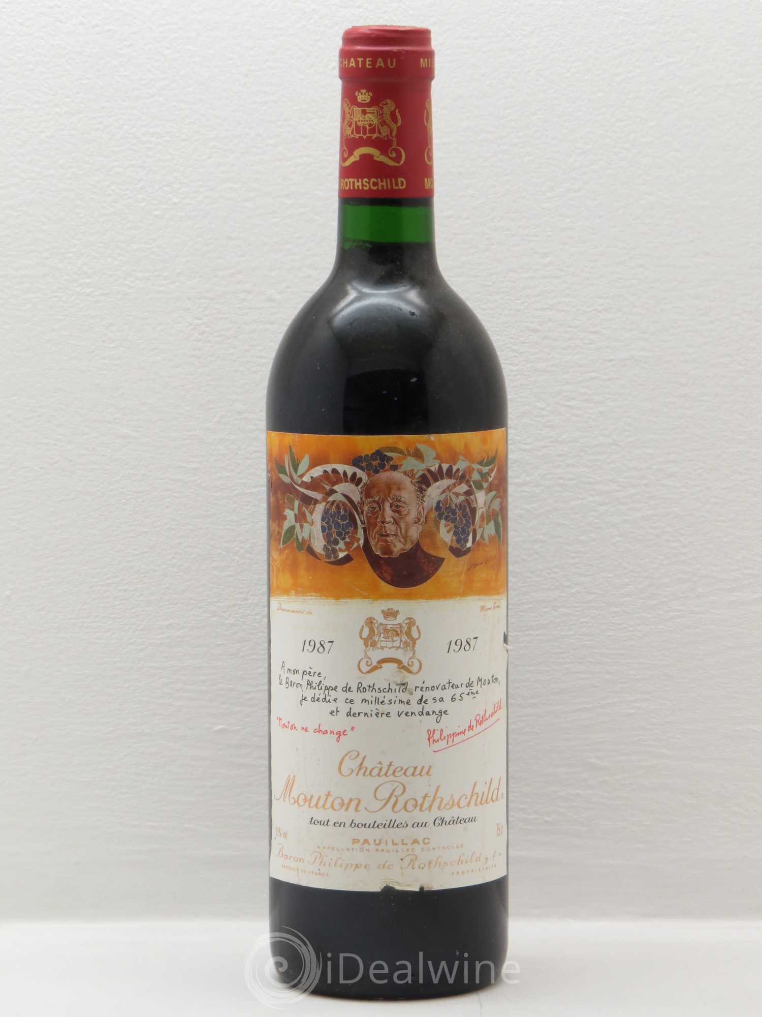 Château Mouton Rothschild 1er Grand Cru Classé 1987 - Lot de 1 bouteille - 0