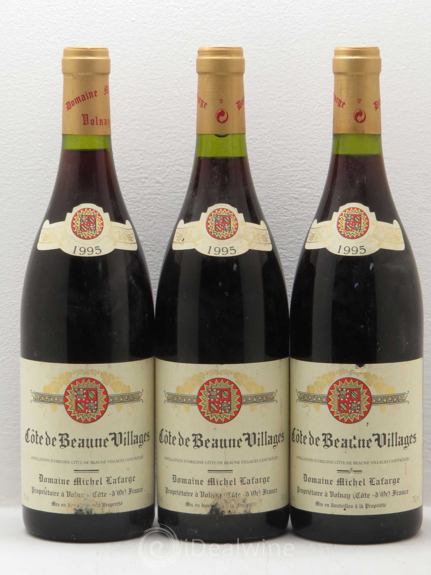 Côte de Beaune-Villages Michel Lafarge 1995 - Lot de 3 bouteilles - 0