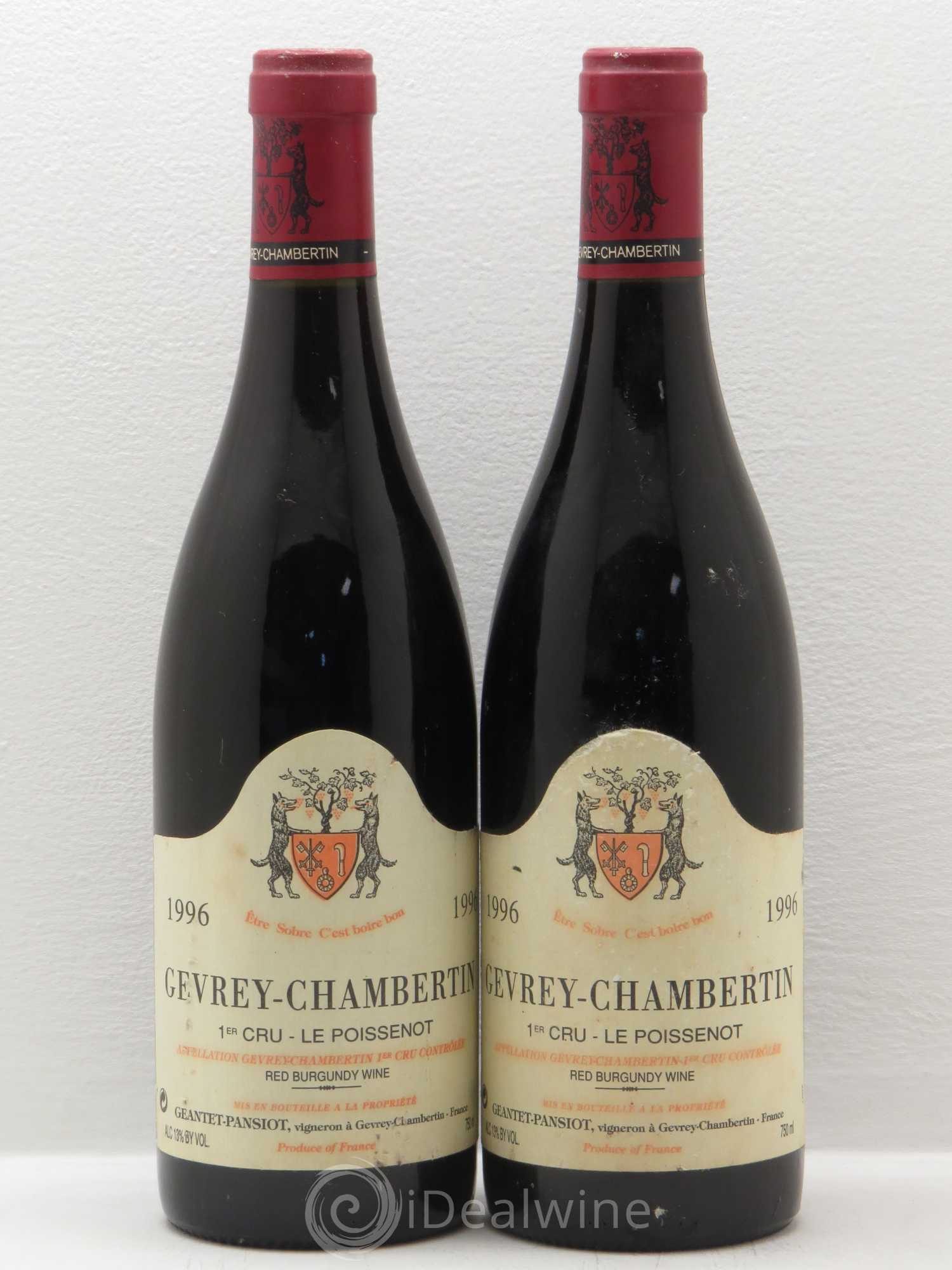 Gevrey-Chambertin 1er Cru Le Poissenot Geantet-Pansiot 1996 - Lot de 2 bouteilles - 0