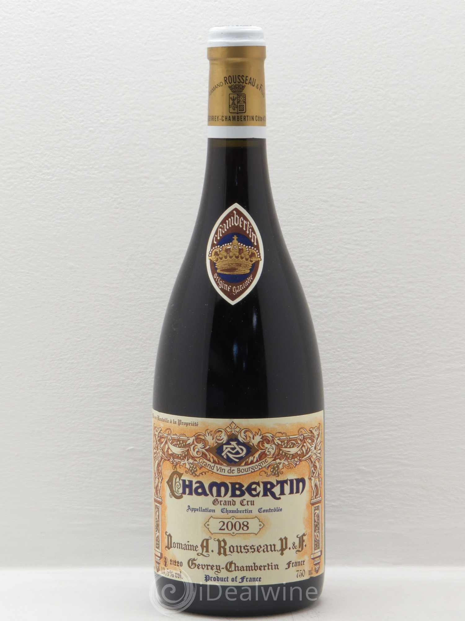 Chambertin Grand Cru Armand Rousseau (Domaine) 2008 - Lot de 1 bouteille - 0