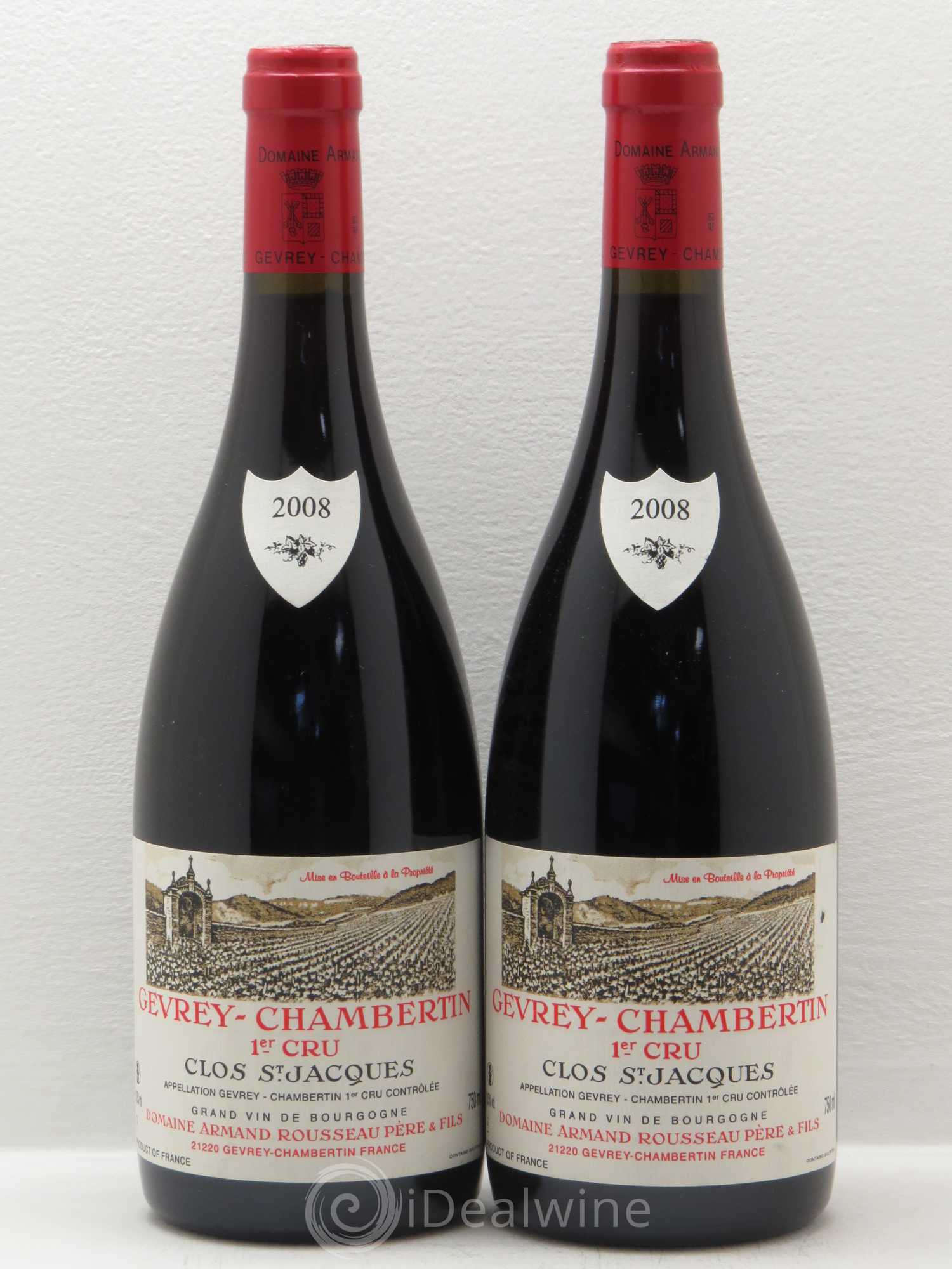 Gevrey-Chambertin 1er Cru Clos Saint-Jacques Armand Rousseau (Domaine) 2008 - Lot de 2 bouteilles - 0