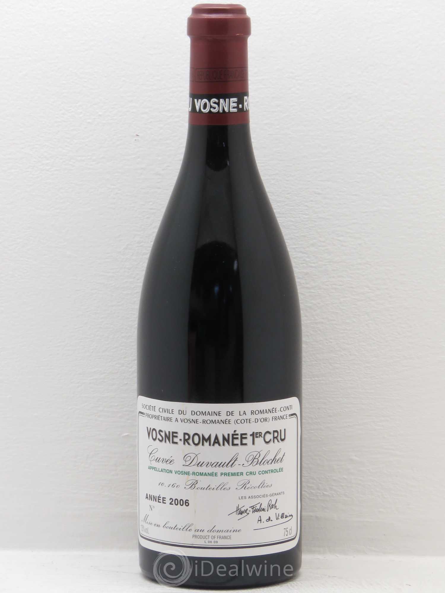 Vosne-Romanée 1er Cru Cuvée Duvault Blochet Domaine de la Romanée-Conti 2006 - Lot de 1 bouteille - 0