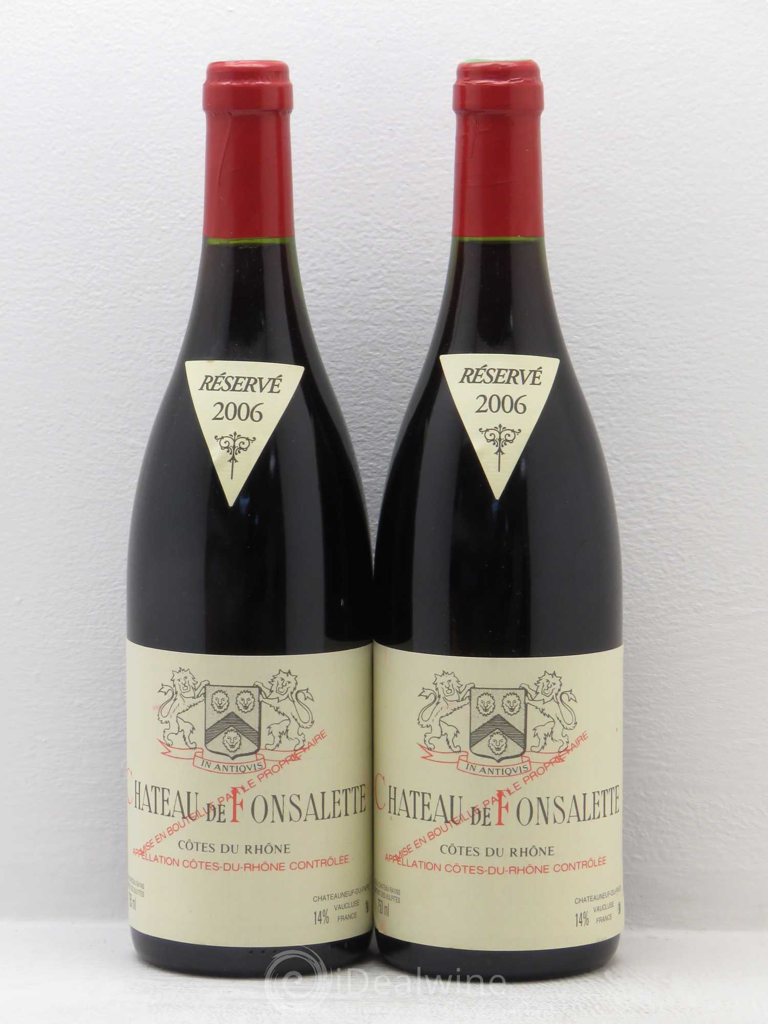 Côtes-du-Rhône Château de Fonsalette Emmanuel Reynaud 2006 - Lot de 2 bouteilles - 0