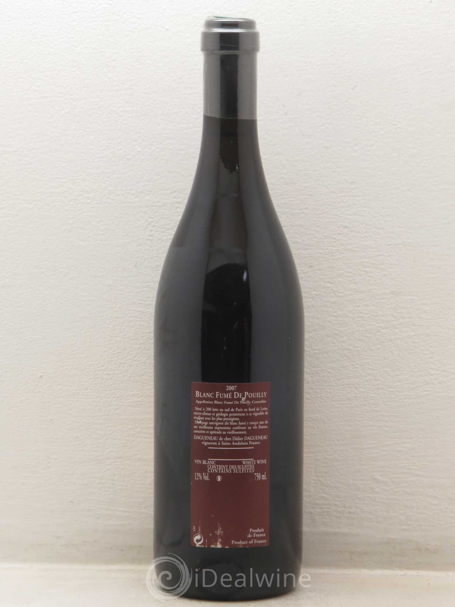 Vin de France (anciennement Pouilly-Fumé) Pur Sang Dagueneau (Domaine Didier - Louis-Benjamin) 2007 - Lot de 1 bouteille - 1